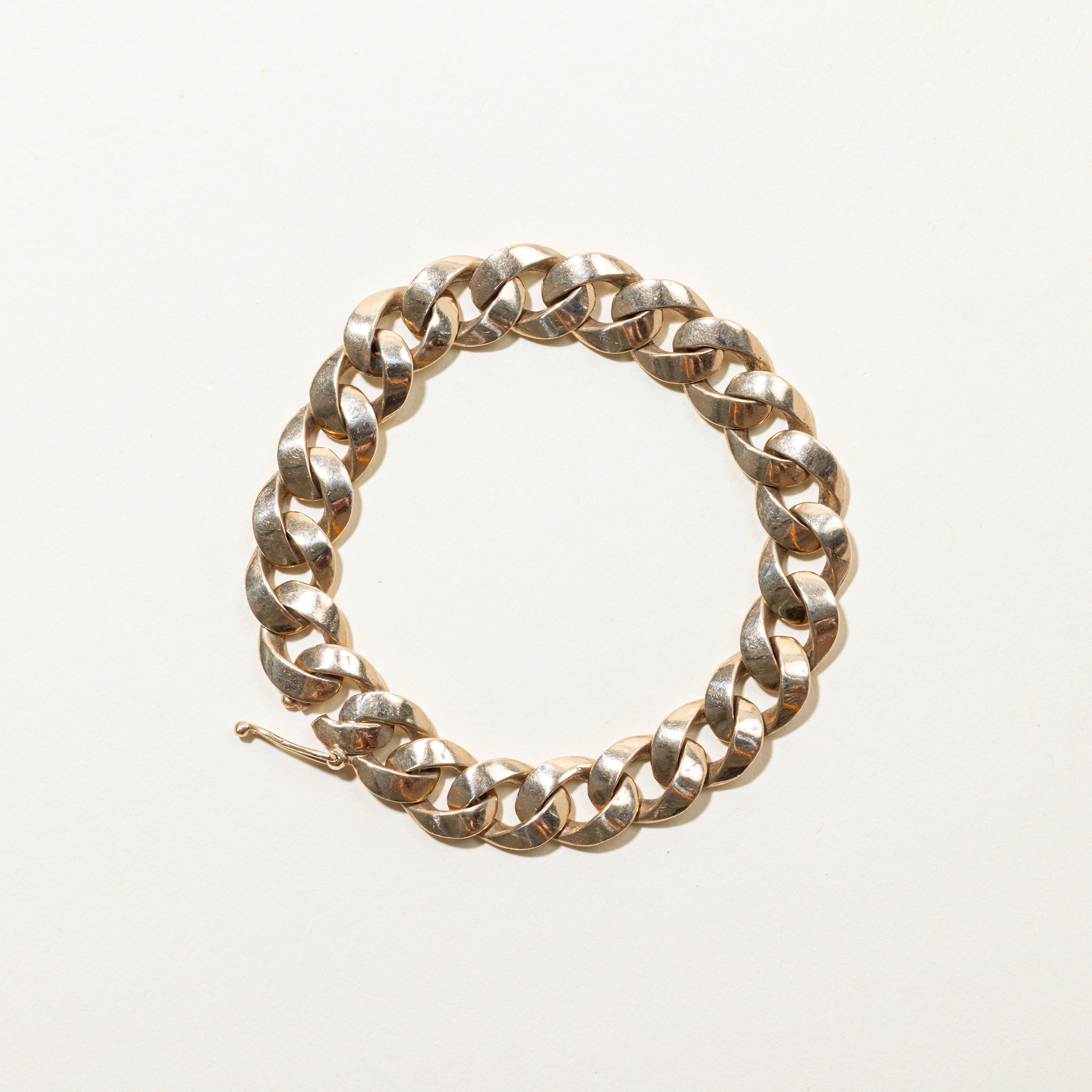 10k Yellow Gold Curb Link Chain Bracelet | 6"