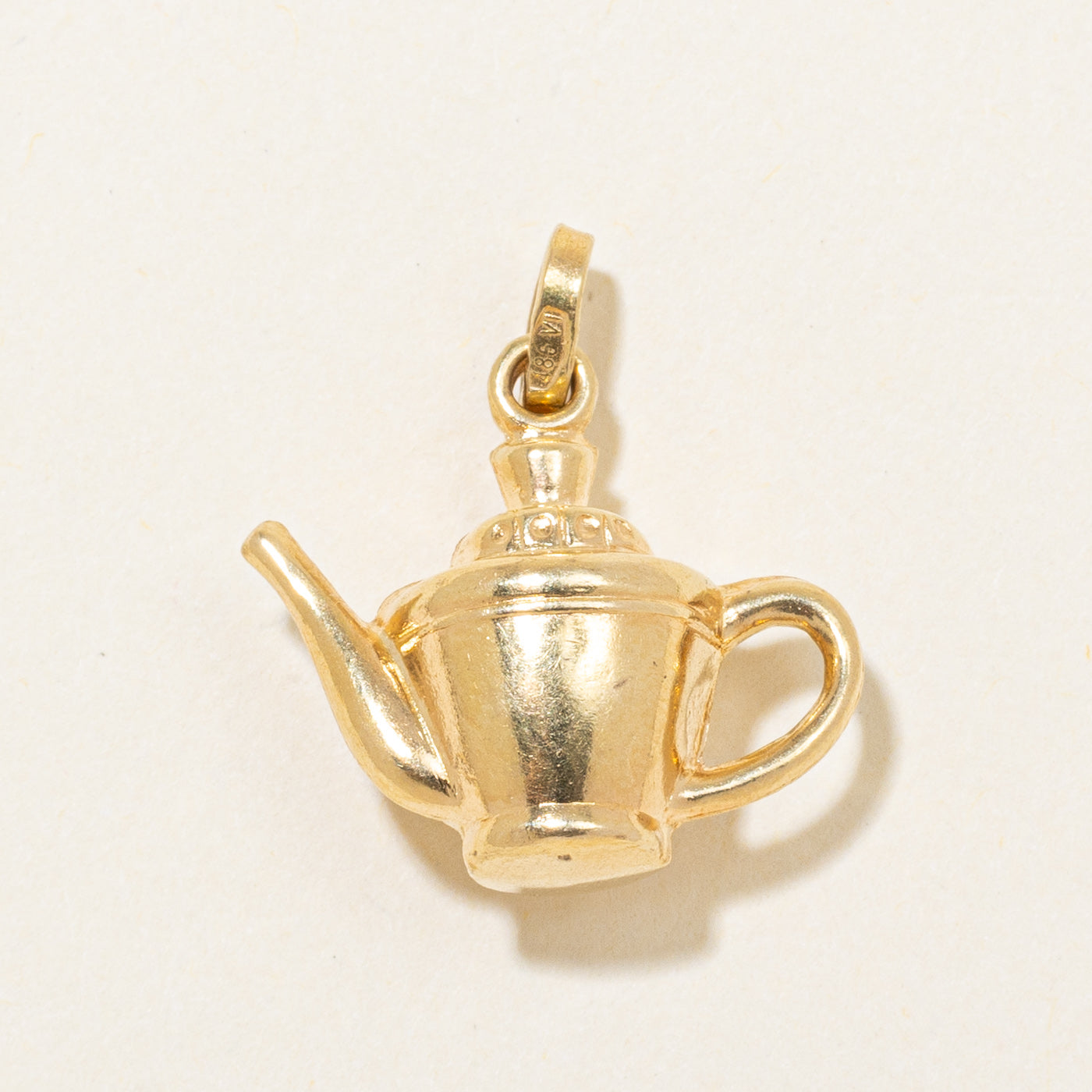 Vintage Italian 18k Yellow Gold Tea Pot Pendant
