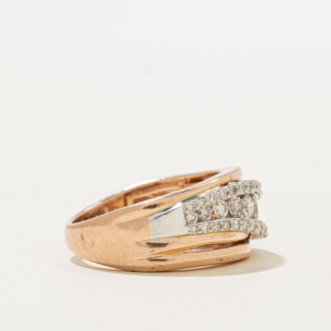 Diagonal Diamond Openwork Ring | 1.00ctw | SZ 7.25