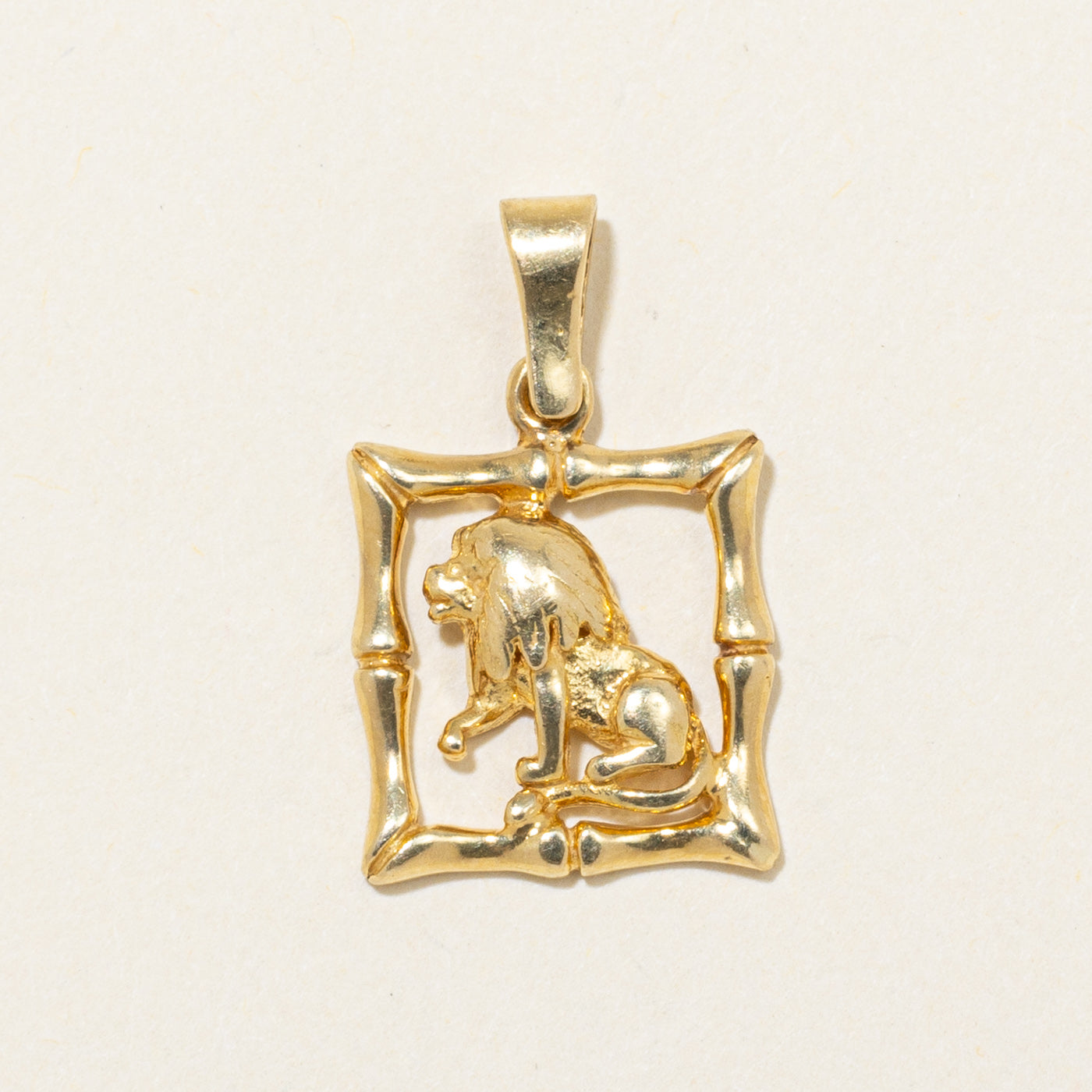 18k Yellow Gold Lion Pendant
