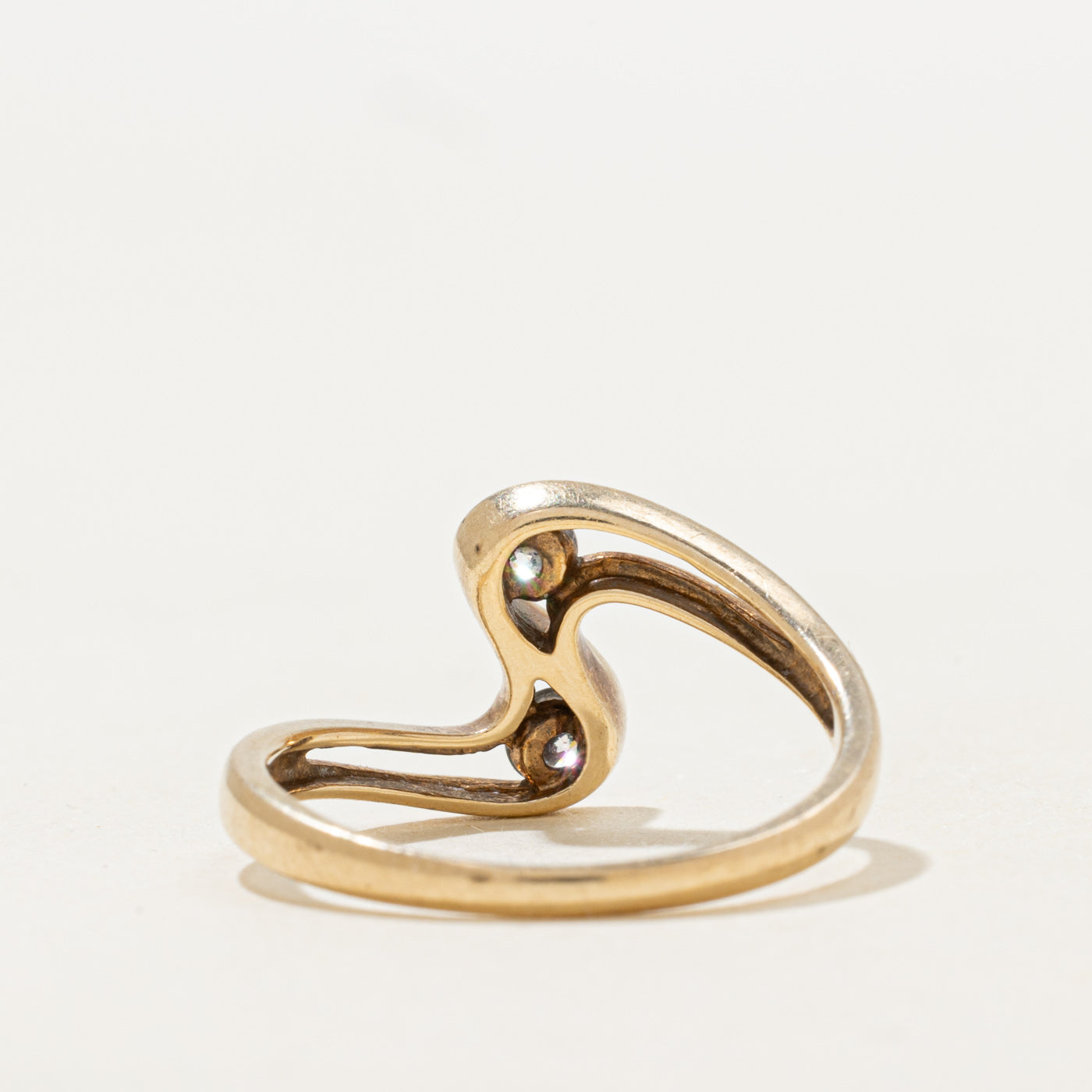 Two Stone Diamond Bypass Ring | 0.27ctw | SZ 6.5