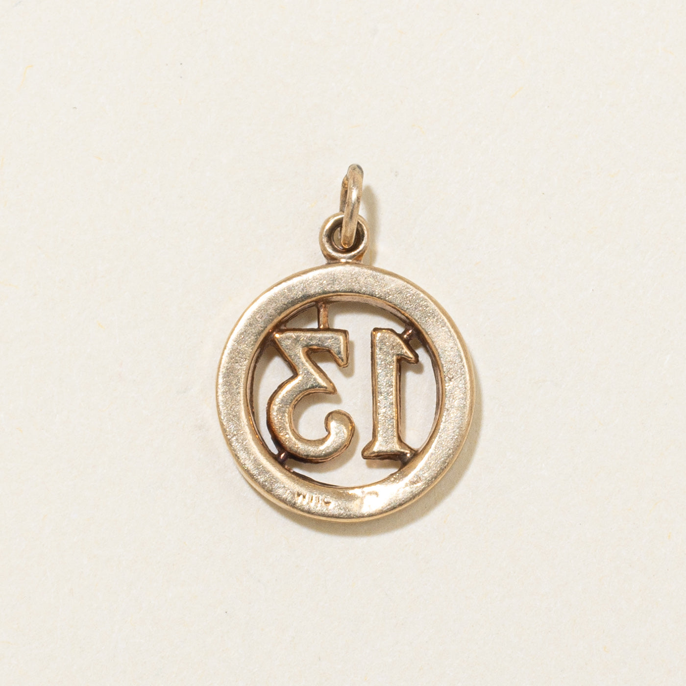 9k Yellow Gold "13" Charm