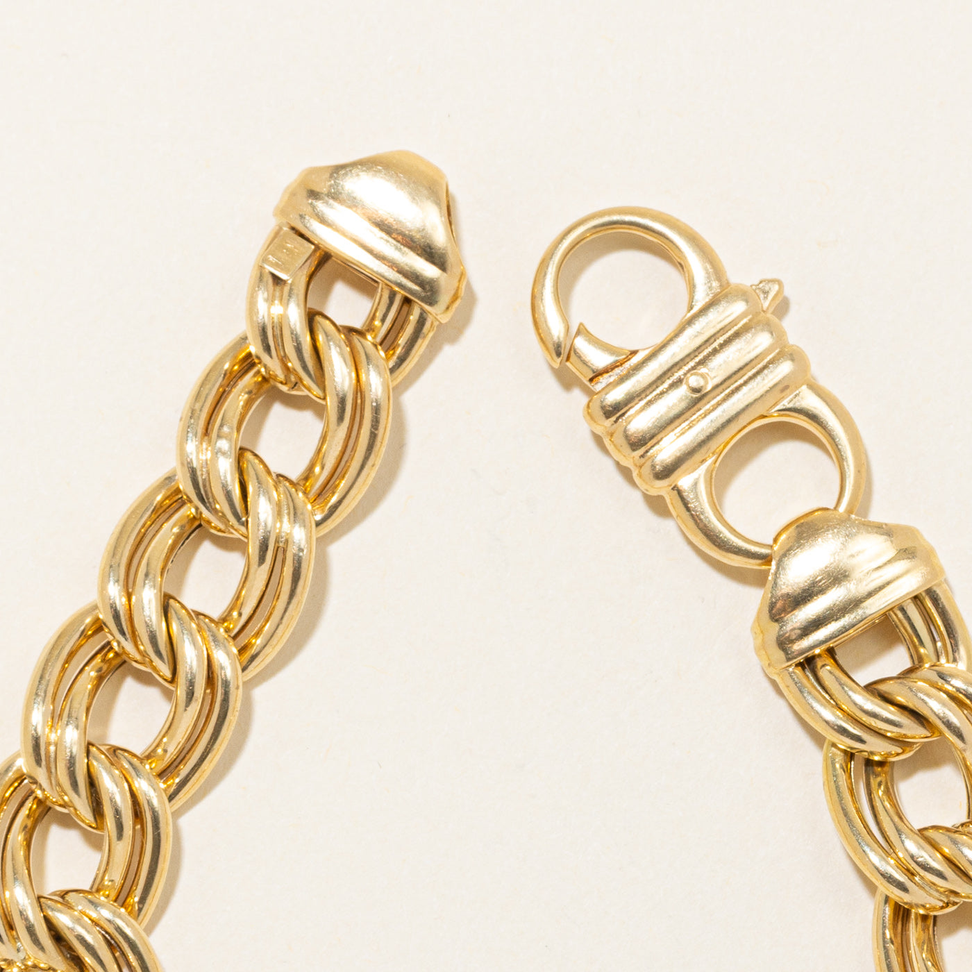18k Yellow Gold Double Link Chain Bracelet | 8" |