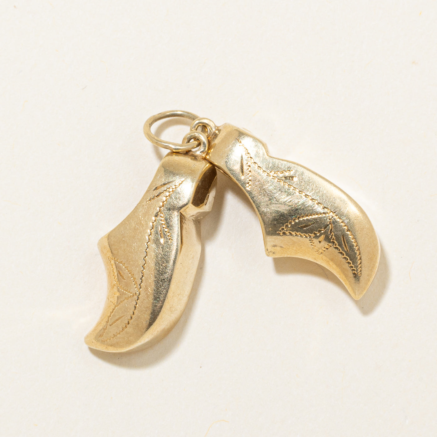 Dutch Hallmarked 14k Yellow Gold Clogs Charm