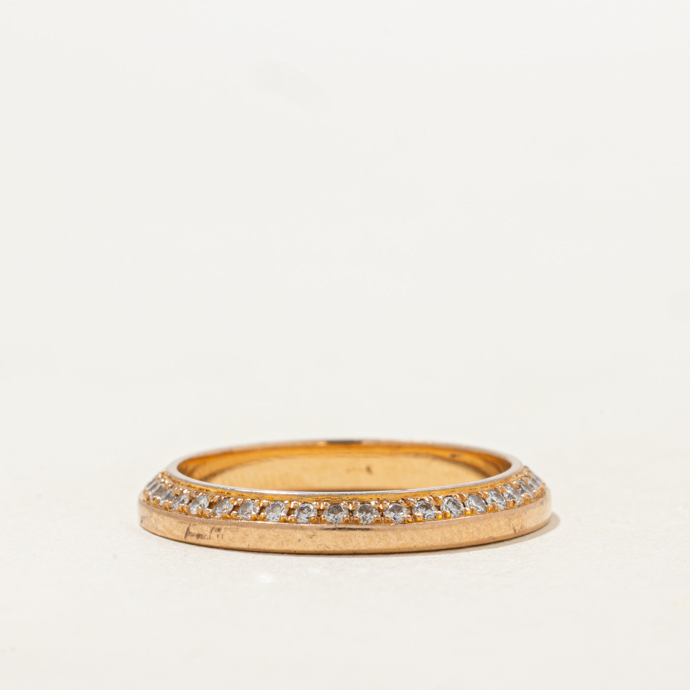 18k Rose Gold Eternity Diamond Edged Band | 0.40ctw | SZ 6.5