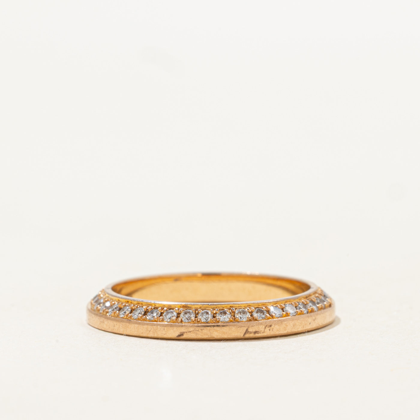18k Rose Gold Eternity Diamond Edged Band | 0.40ctw | SZ 6.5