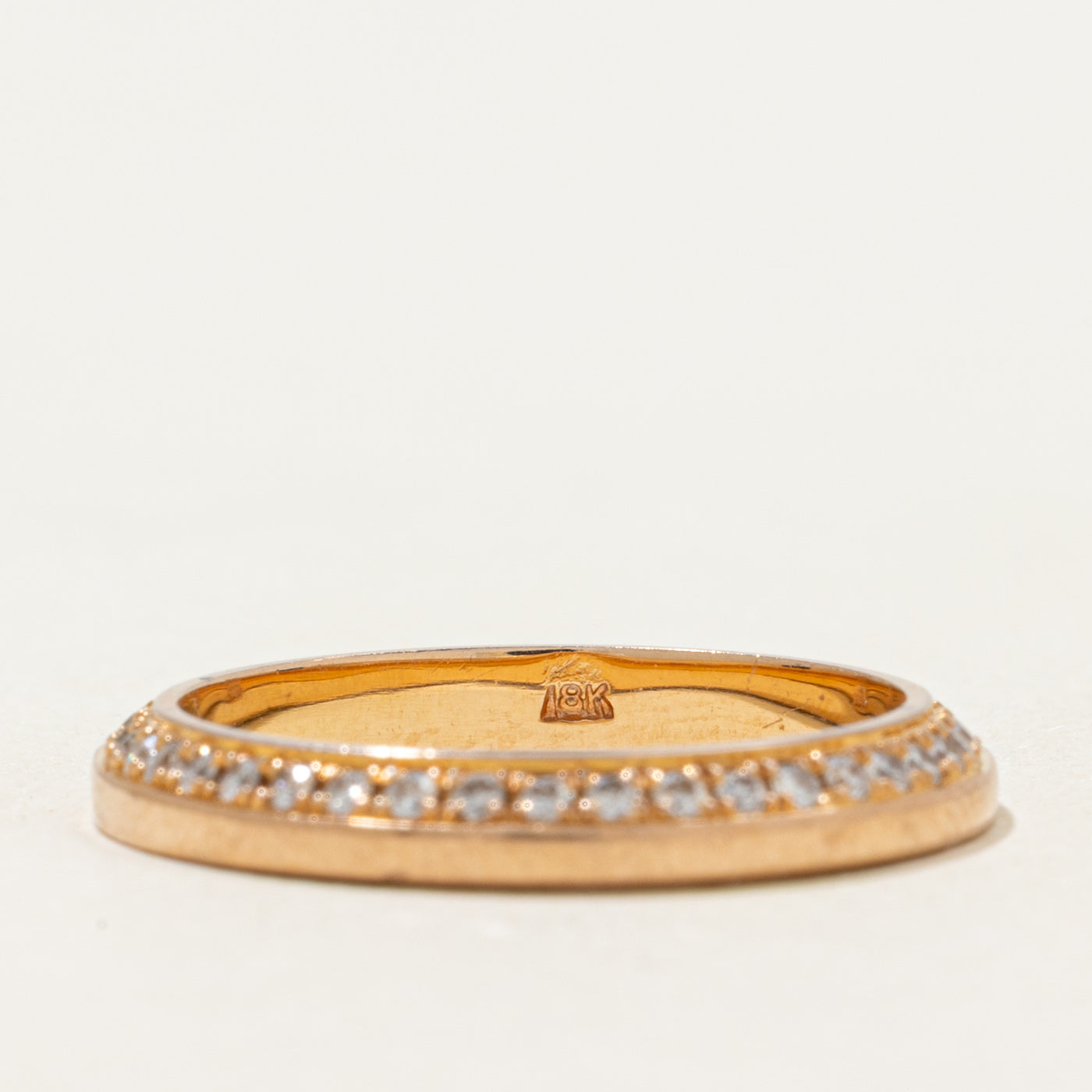 18k Rose Gold Eternity Diamond Edged Band | 0.40ctw | SZ 6.5