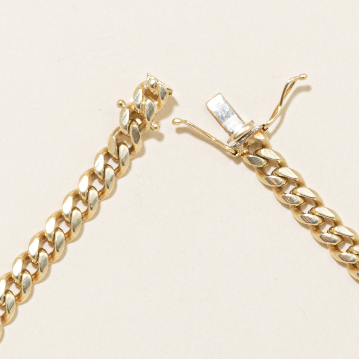 14k Yellow Gold Curb Link Chain Bracelet | 8" |