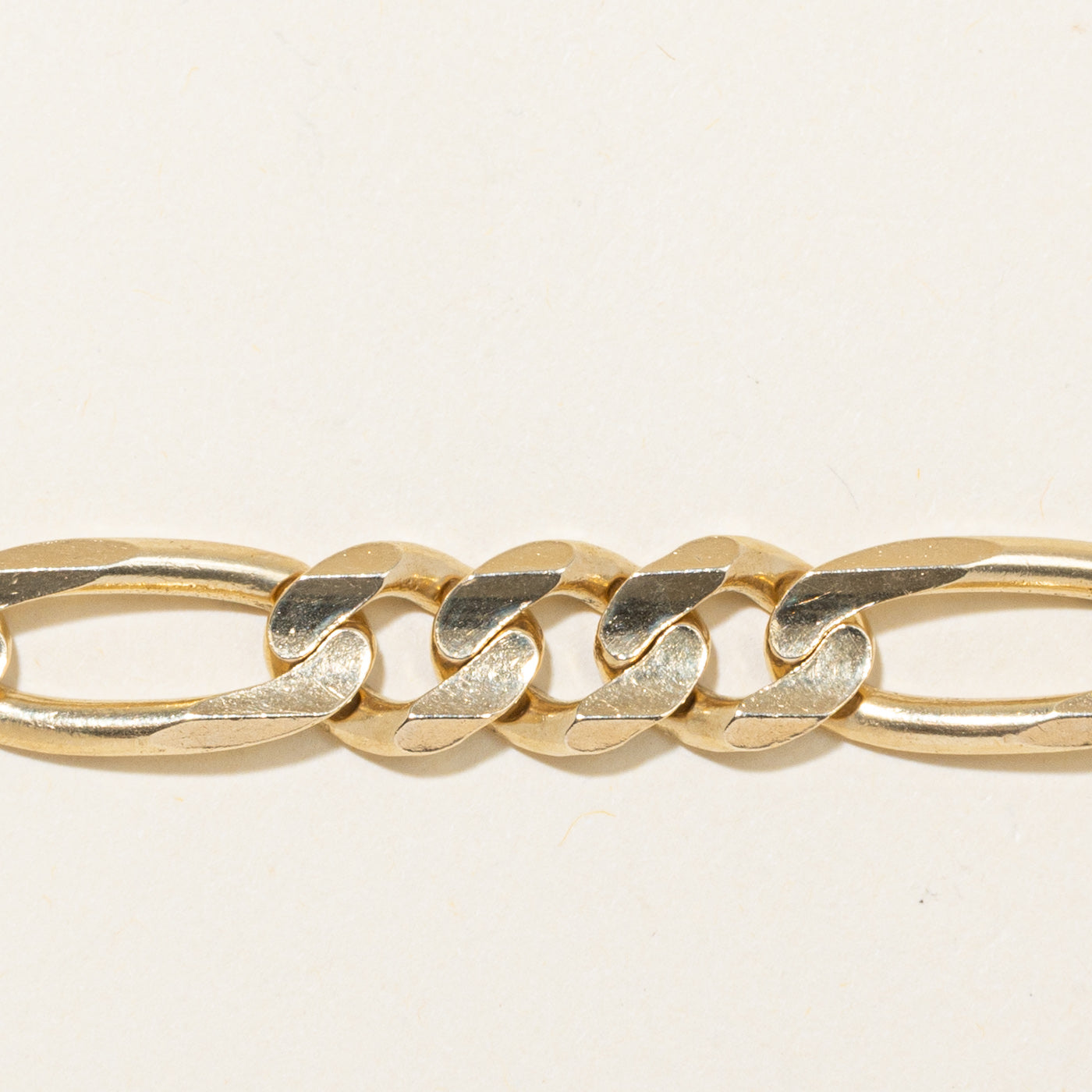 14k Yellow Gold Figaro Chain Bracelet | 9