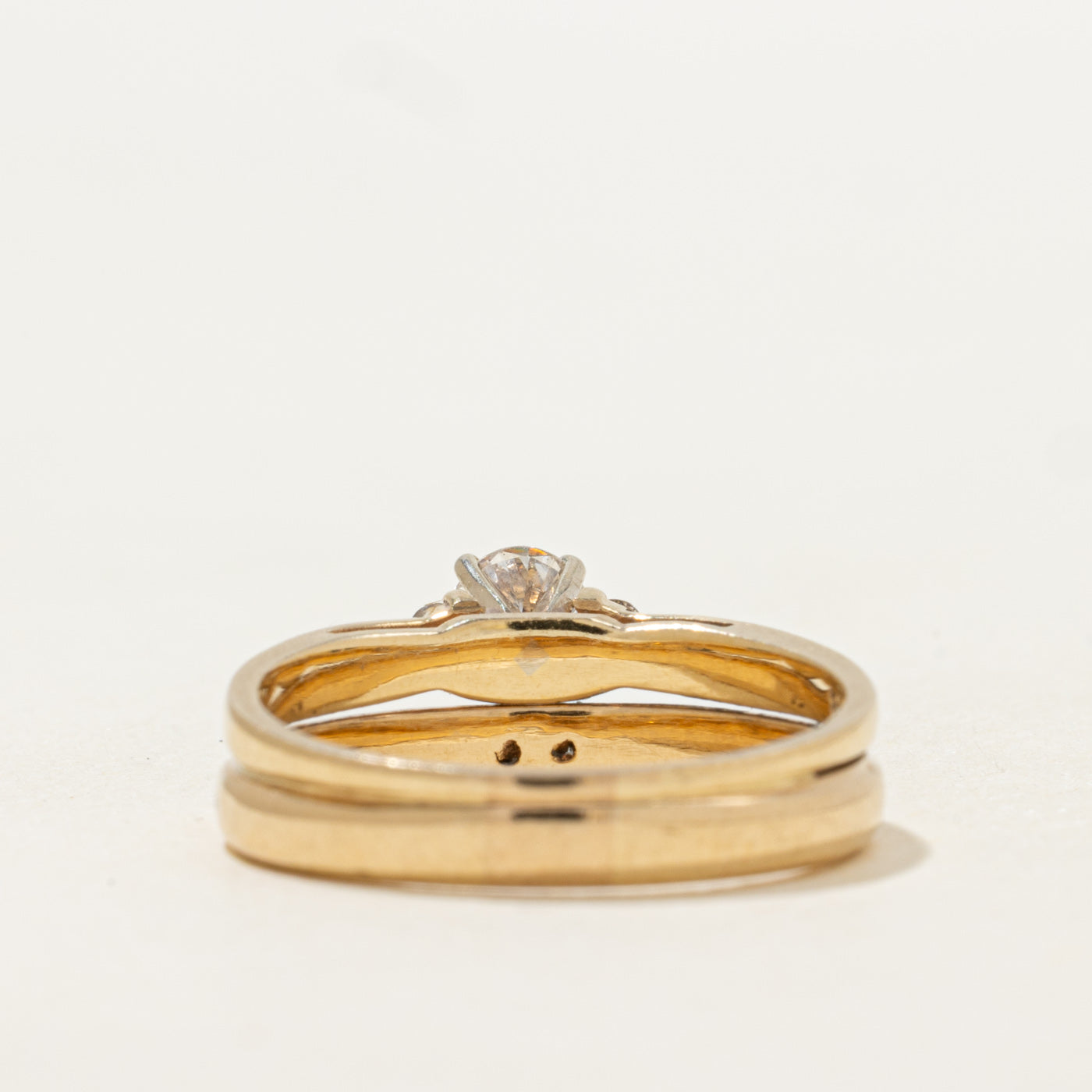 Yellow Gold Diamond Wedding Ring Set | 0.43ctw | SZ 6.75
