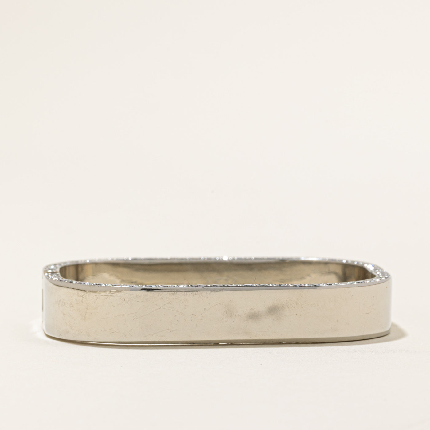 Diamond Frosted Edge Rectangle Bangle | 5.84ctw | 6.25" |