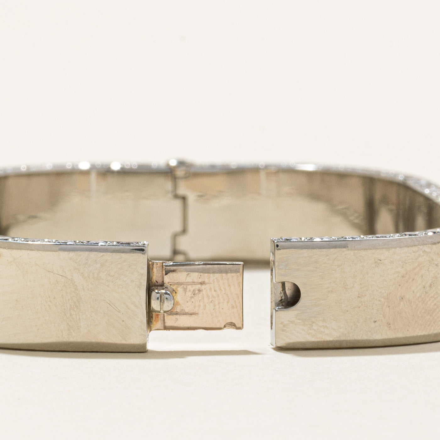 Diamond Frosted Edge Rectangle Bangle | 5.84ctw | 6.25" |