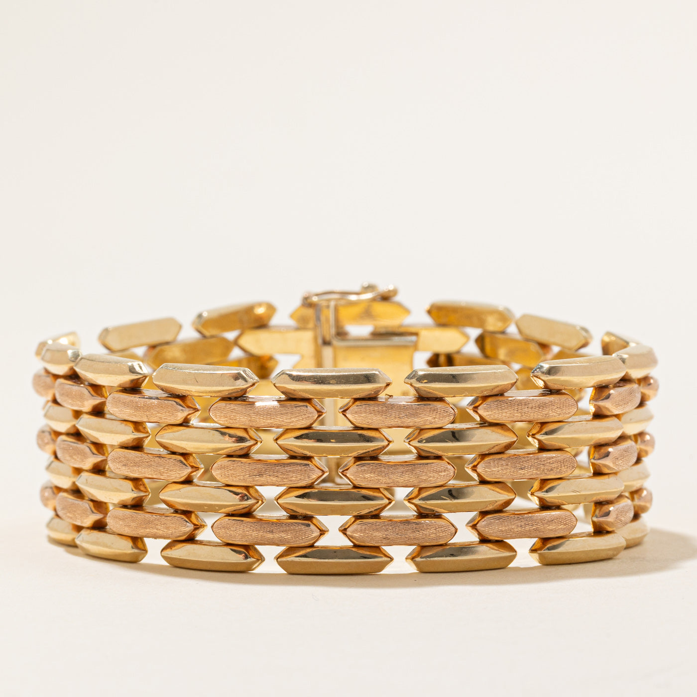 14k Two Tone Gold Panther Chain Bracelet | 7.5" |