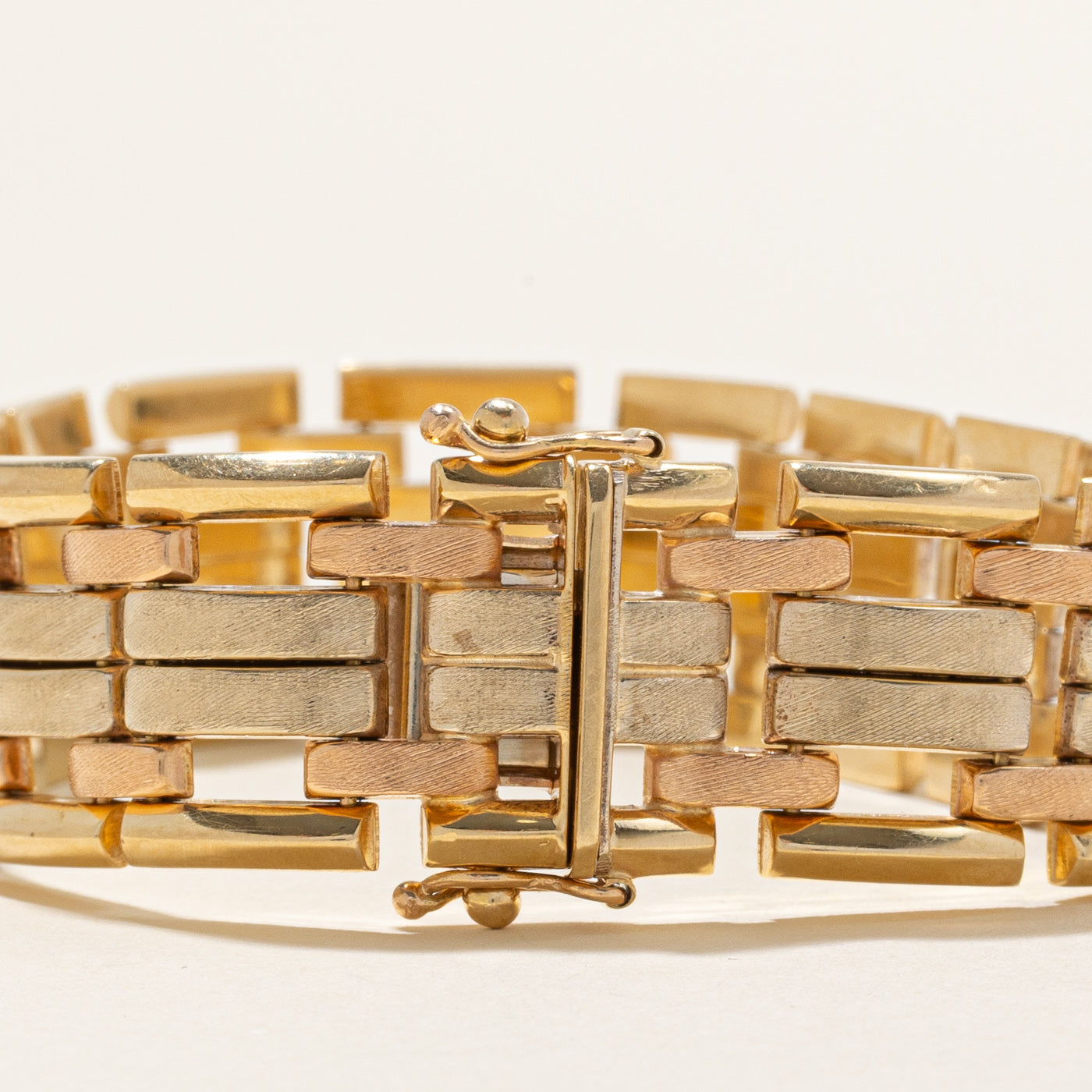 Tri Tone Gold Panther Chain Bracelet | 7.5" |