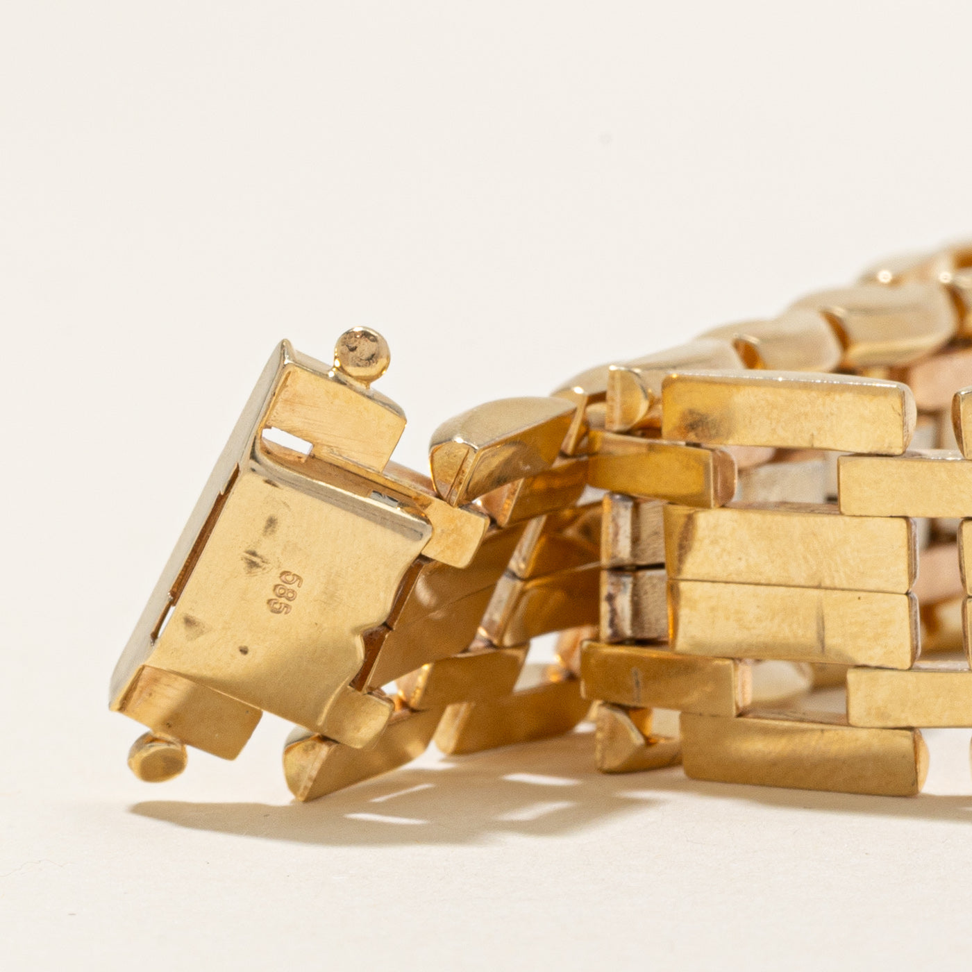 Tri Tone Gold Panther Chain Bracelet | 7.5" |