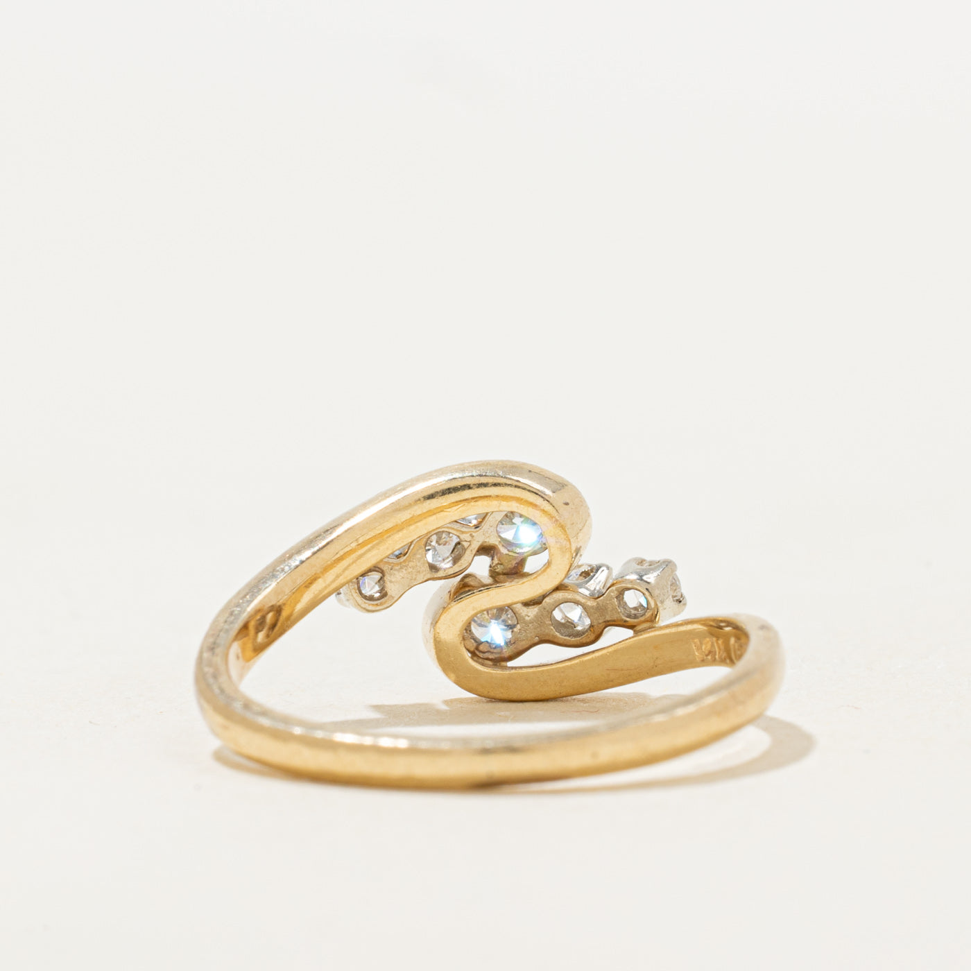 Basket Set Diamond Bypass Ring | 0.33ctw | SZ 6.75