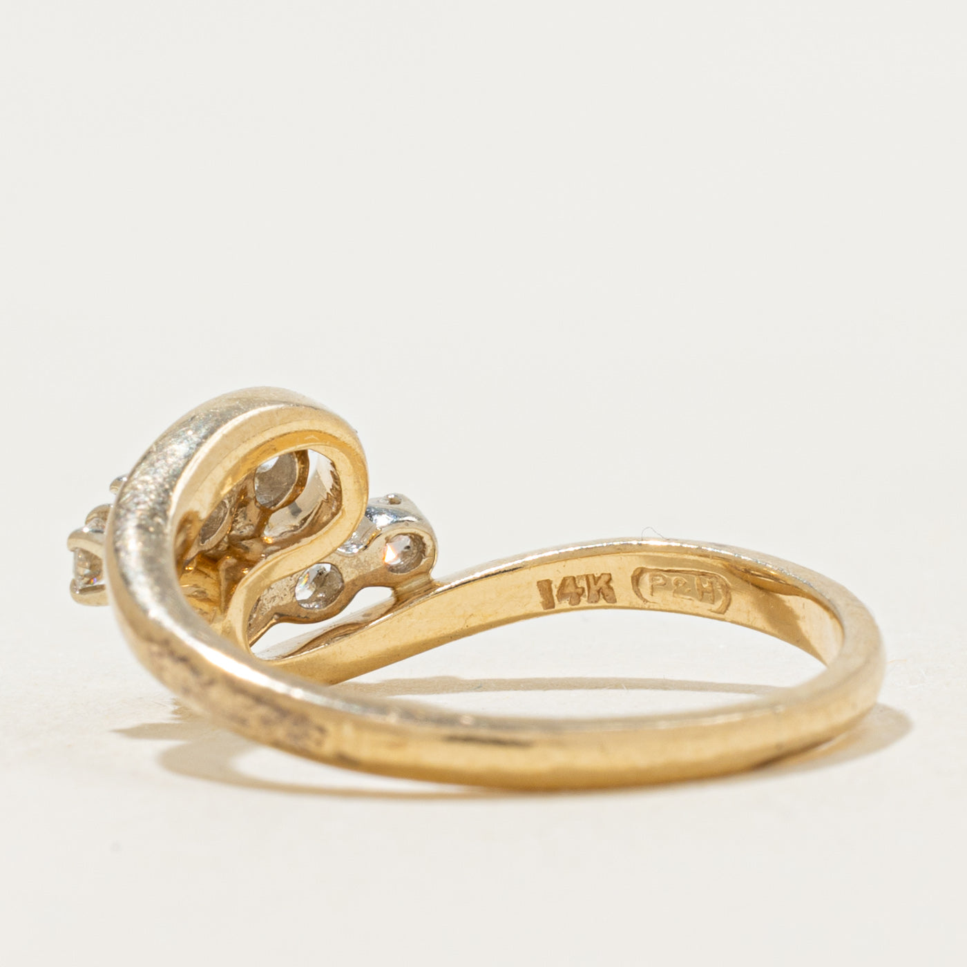 Basket Set Diamond Bypass Ring | 0.33ctw | SZ 6.75