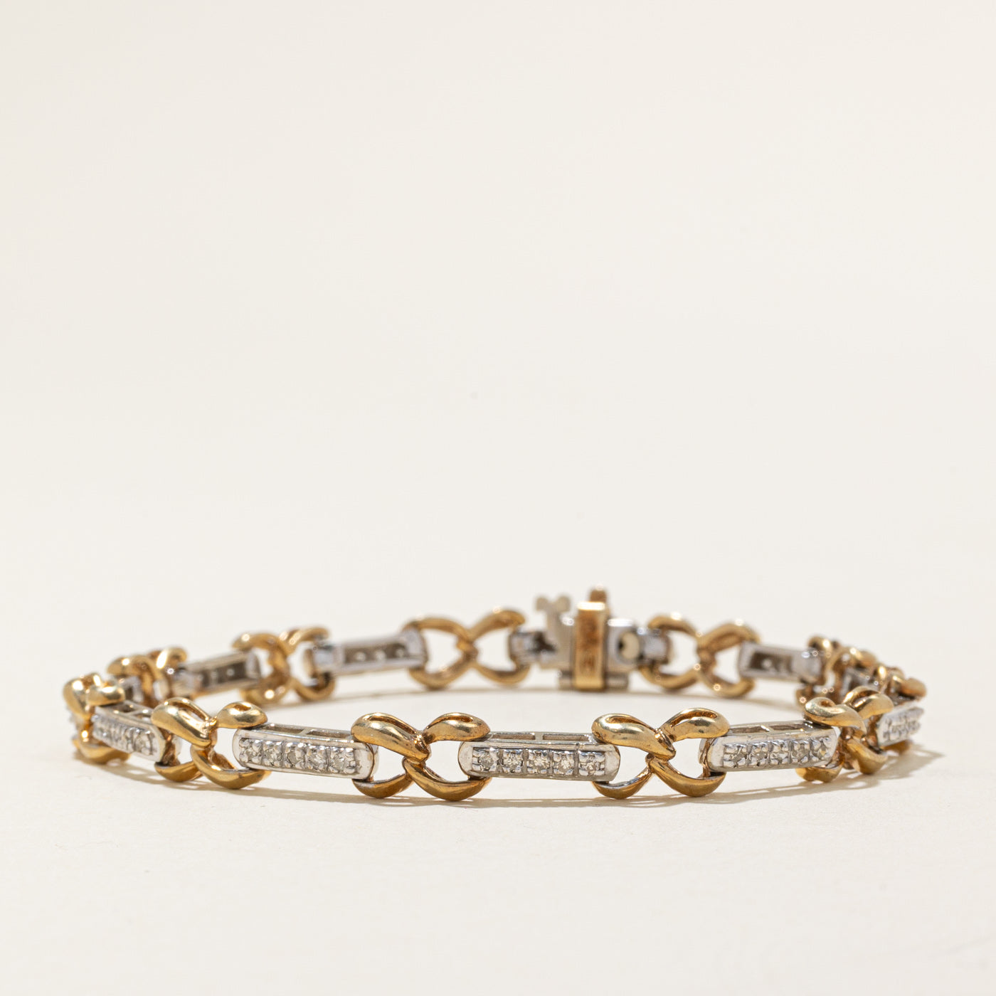 Two Tone Infinity Single Cut Diamond Bracelet | 0.44ctw | 7.5" |