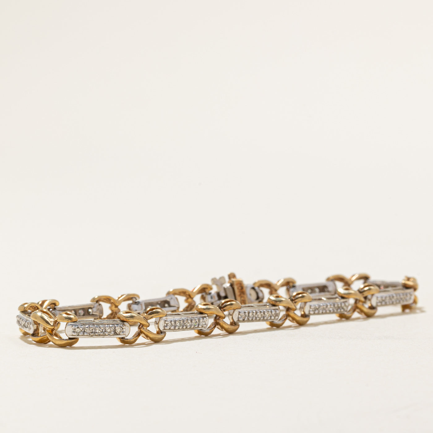 Two Tone Infinity Single Cut Diamond Bracelet | 0.44ctw | 7.5" |