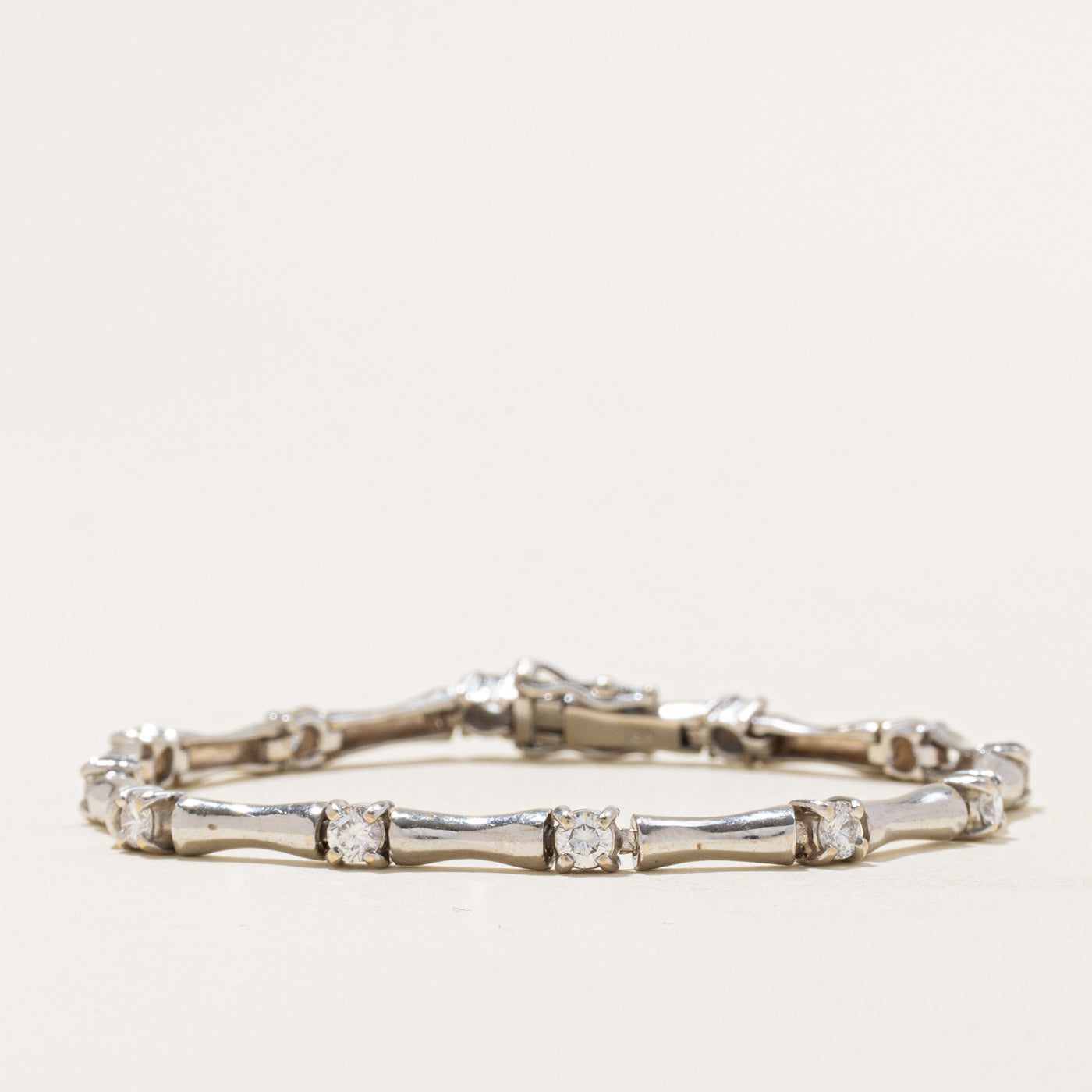 Diamond Bar Link Bracelet | 1.20ctw | 6.5" |