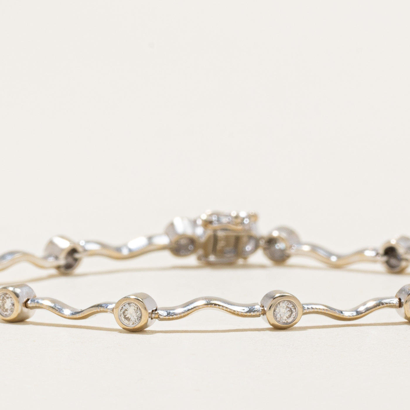 Bezel Set Diamond Wave Tennis Bracelet | 0.50ctw | 6.5''|