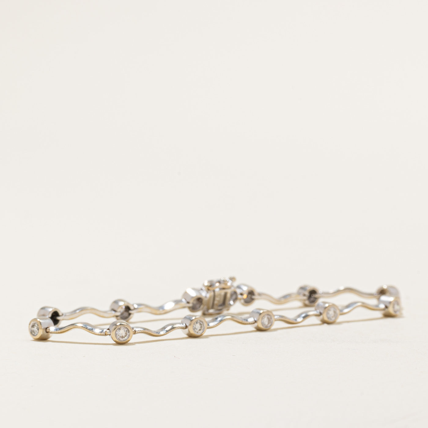 Bezel Set Diamond Wave Tennis Bracelet | 0.50ctw | 6.5''|