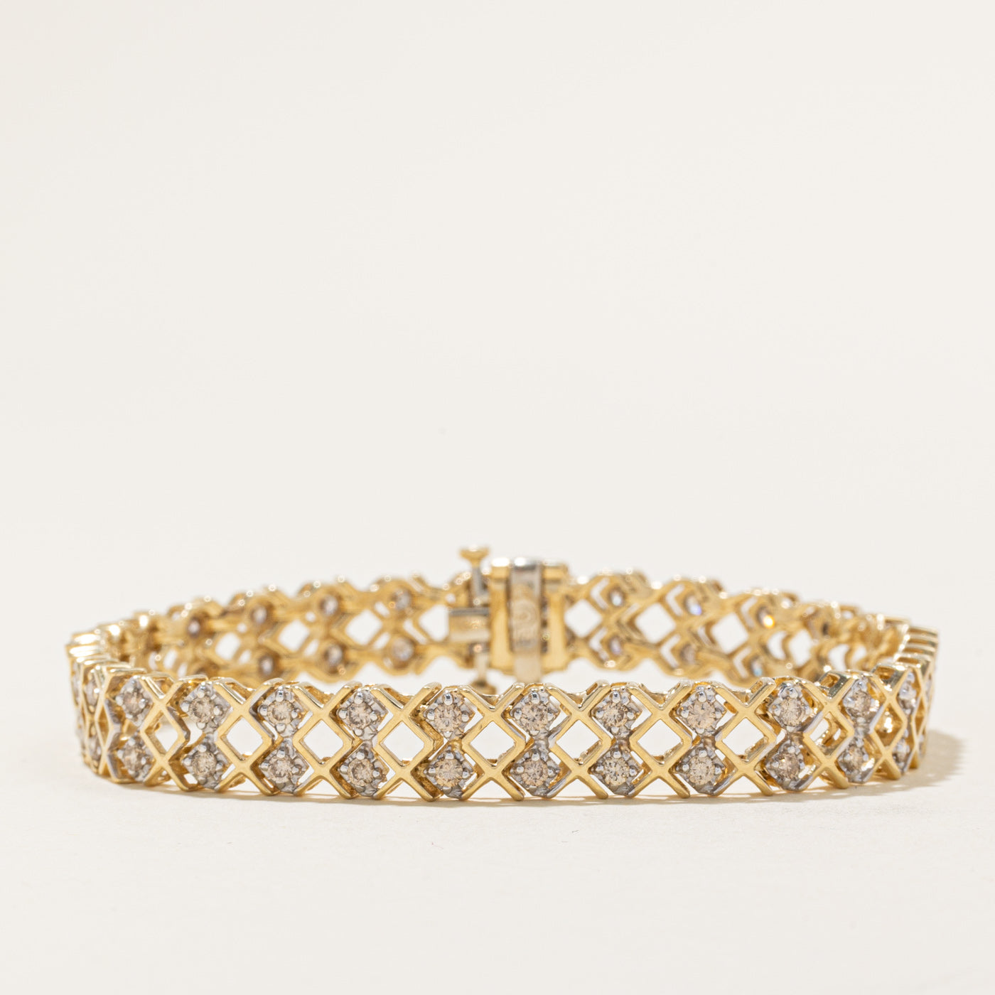 Diamond Crossover Chain Tennis Bracelet | 1.82 ctw | 7.5''|