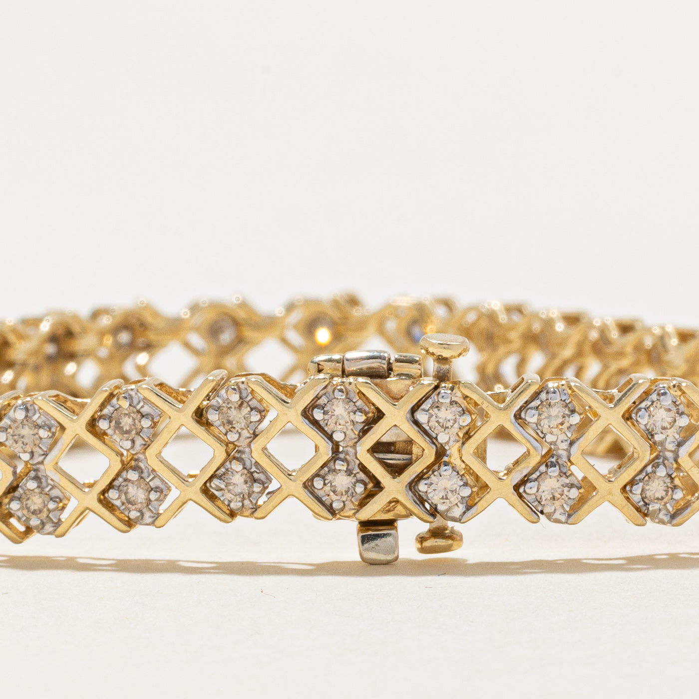 Diamond Crossover Chain Tennis Bracelet | 1.82 ctw | 7.5''|