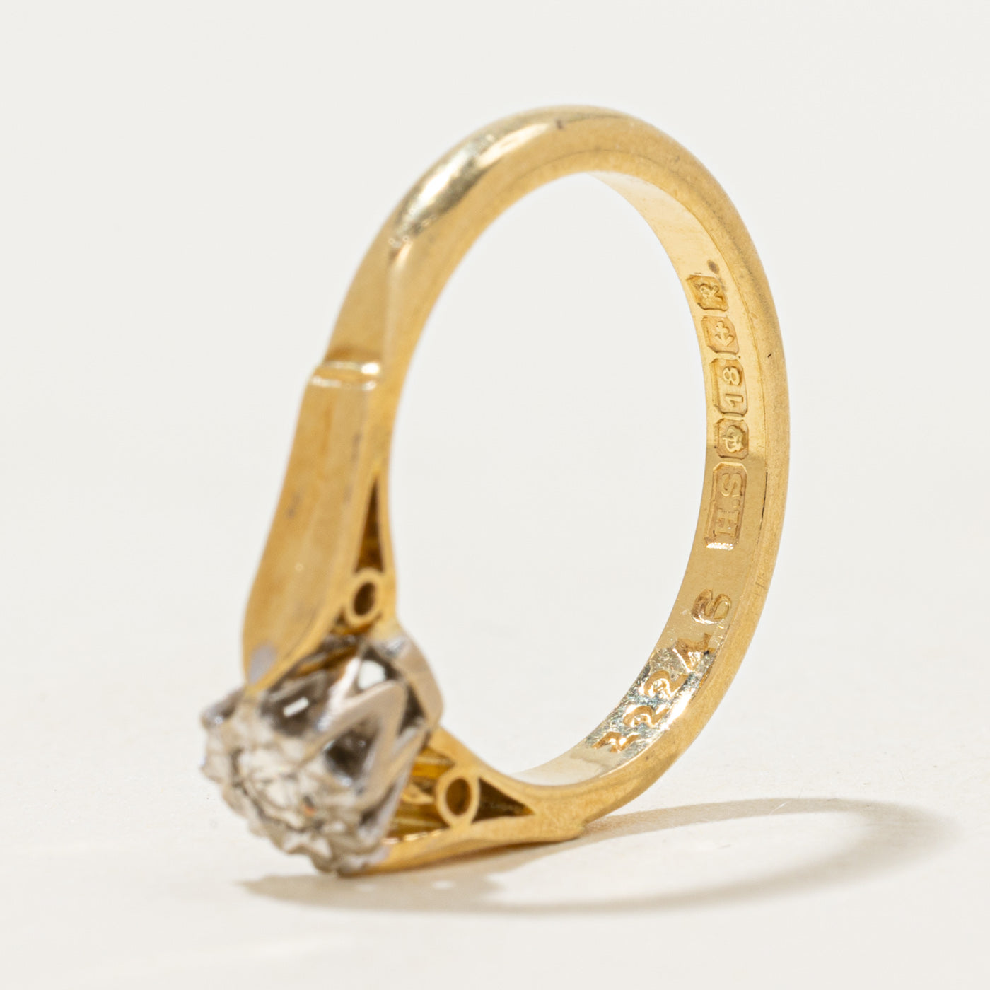 18k Illusion Set Diamond Cathedral Ring | 0.10ct | SZ 5.25