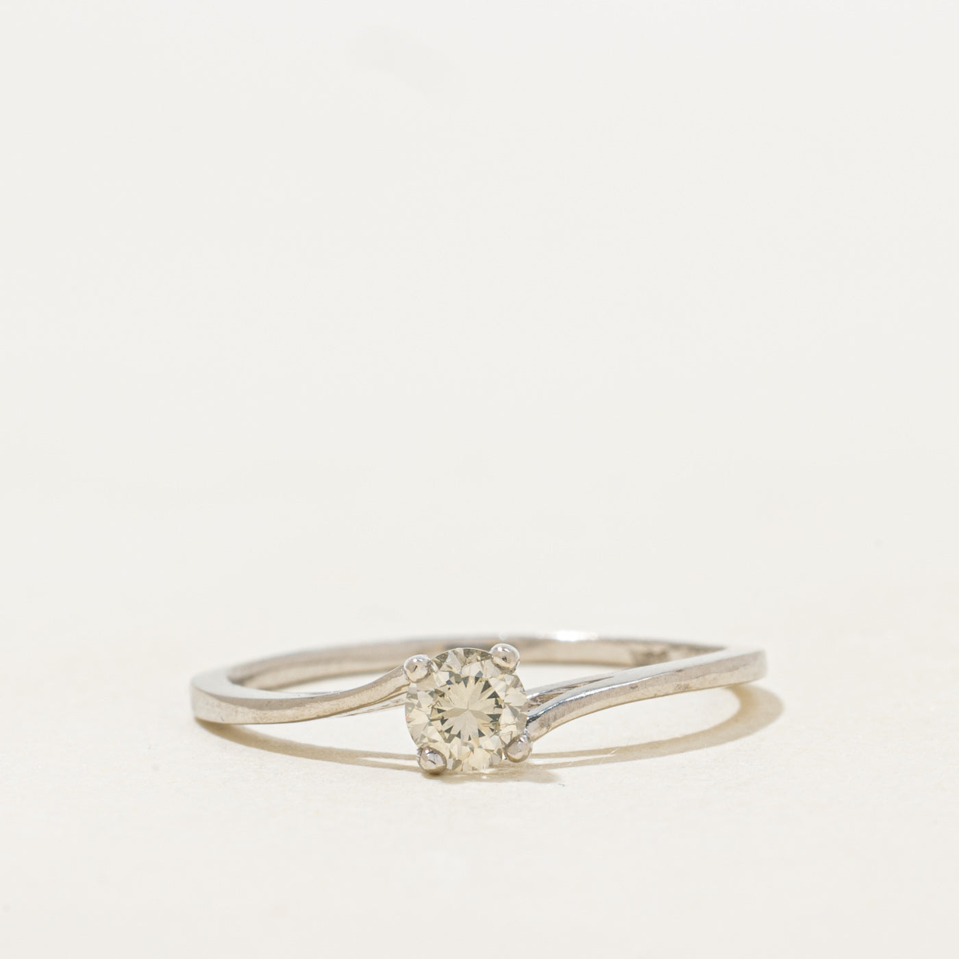 950 Platinum Solitaire Diamond Bypass Ring | 0.23ct | SZ 6.5