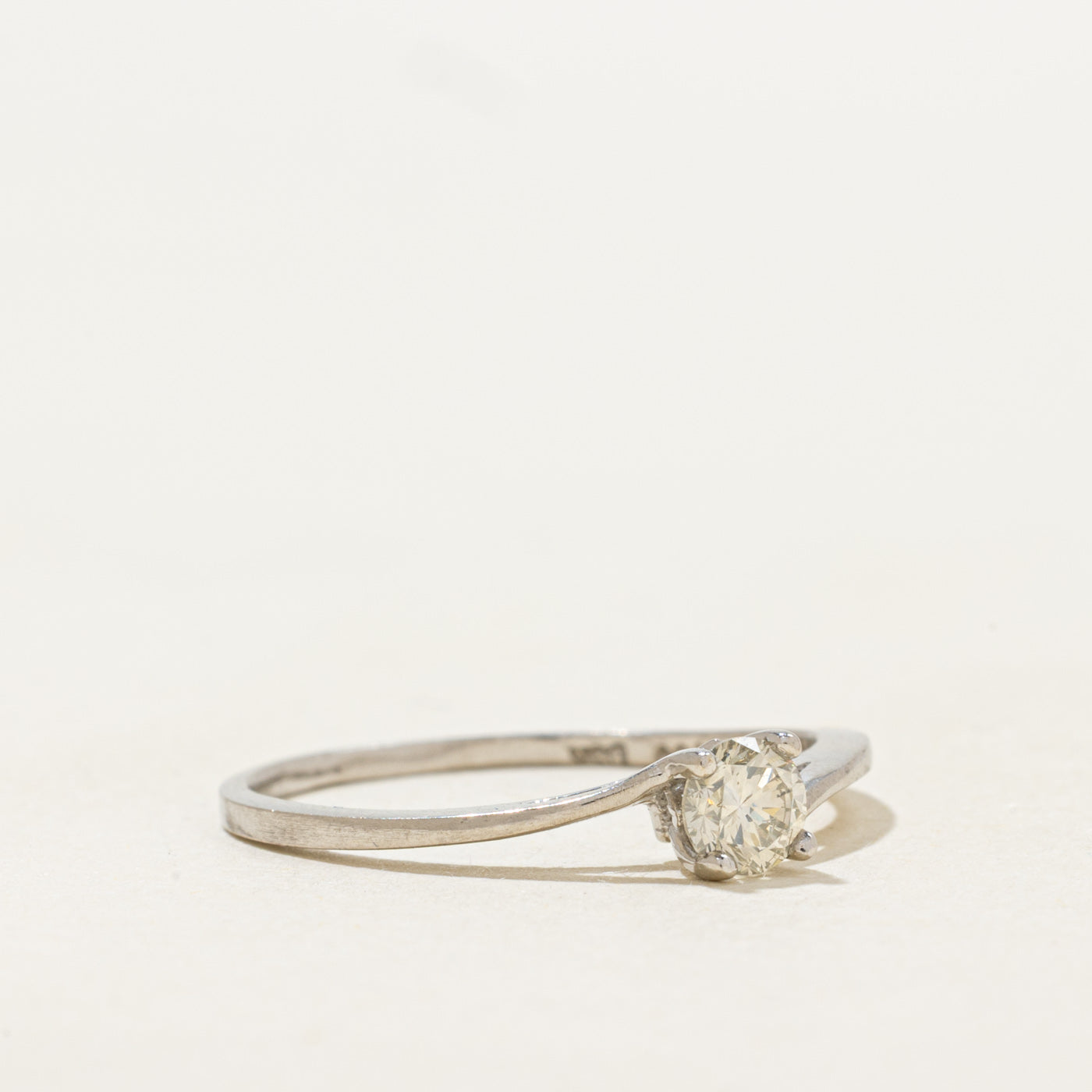 950 Platinum Solitaire Diamond Bypass Ring | 0.23ct | SZ 6.5
