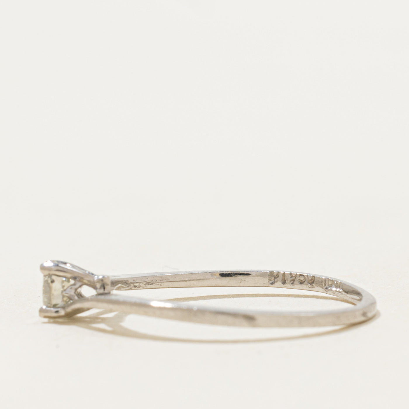 950 Platinum Solitaire Diamond Bypass Ring | 0.23ct | SZ 6.5