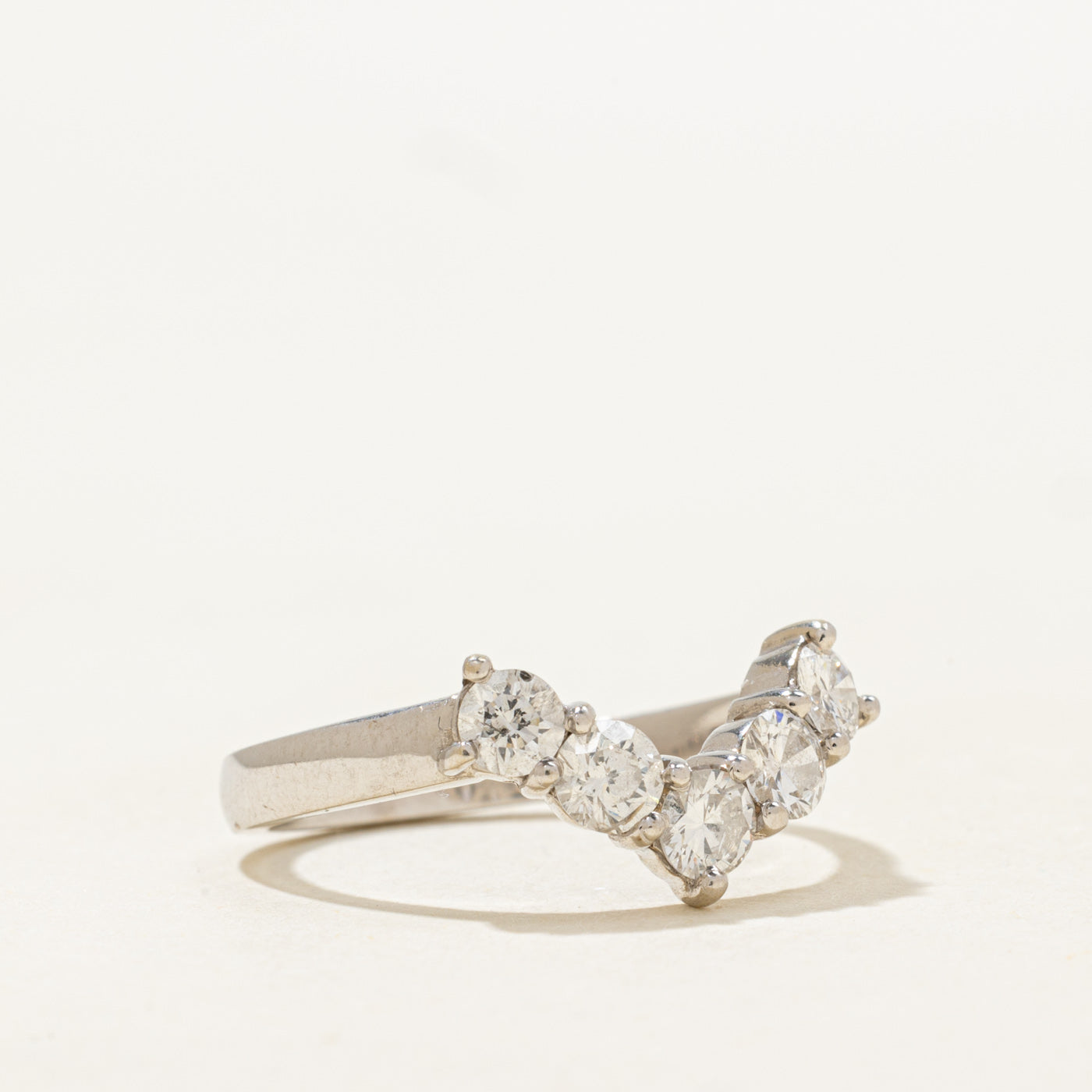 18k Five Stone Diamond Chevron Ring | 0.75ctw | SZ 6.75