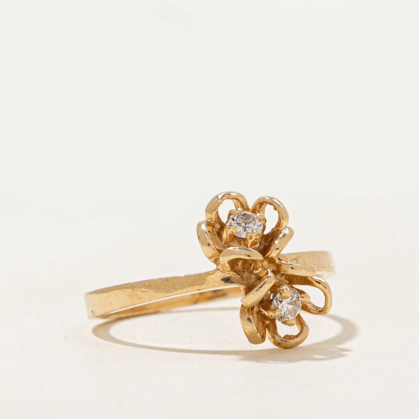 Diamond Double Flower Ring | 0.14ctw | SZ 5.75