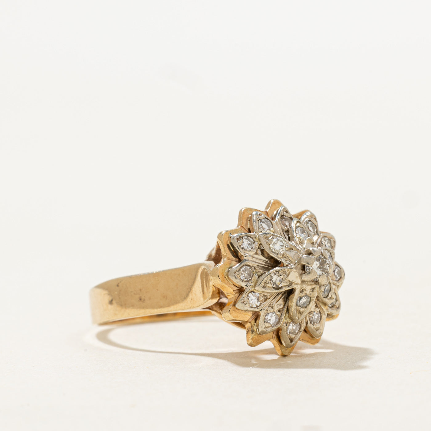 Diamond Cluster Floral Cocktail Ring | 0.25ctw | SZ 5.75