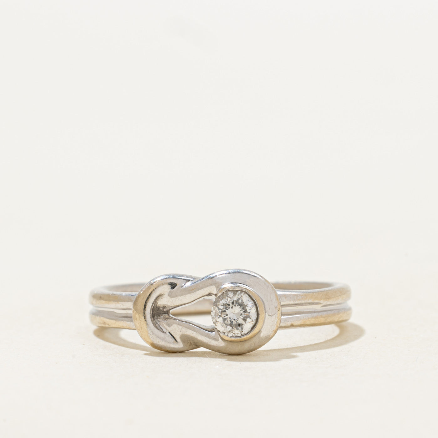 Bezel Set Diamond Buckle Ring | 0.15ct | SZ 5.75