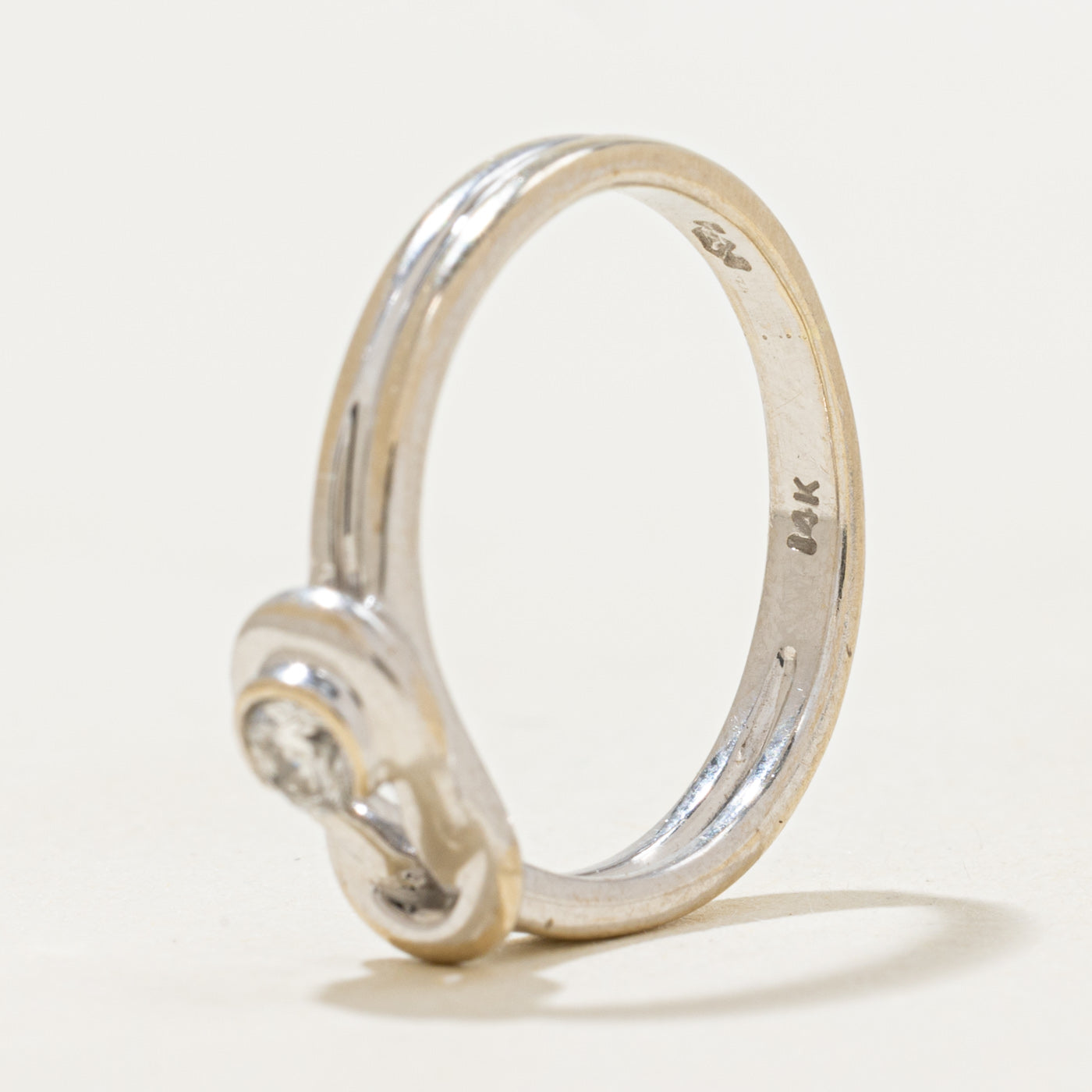 Bezel Set Diamond Buckle Ring | 0.15ct | SZ 5.75