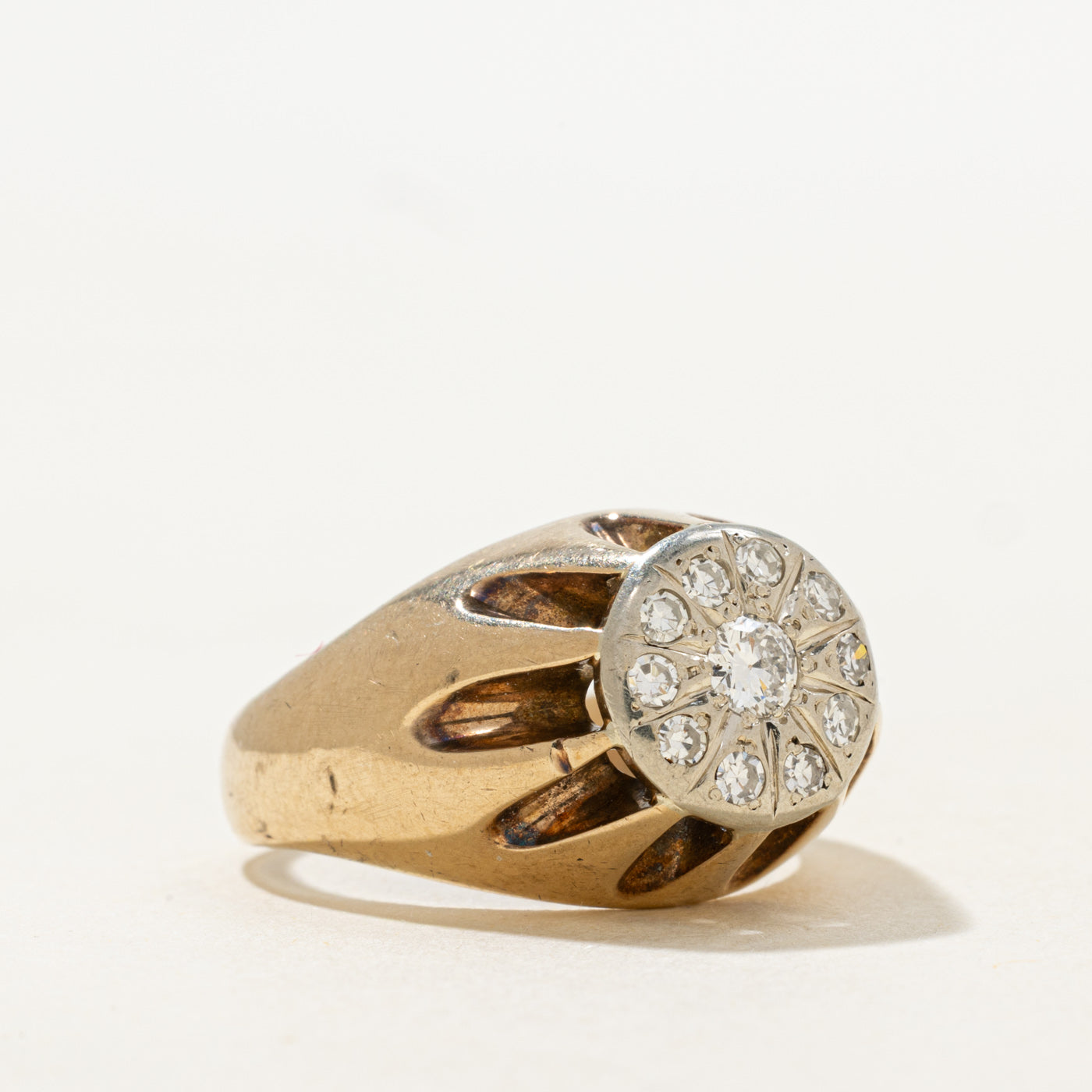 Illusion Set Diamond Cluster Cocktail Ring | 0.38ctw | SZ 7