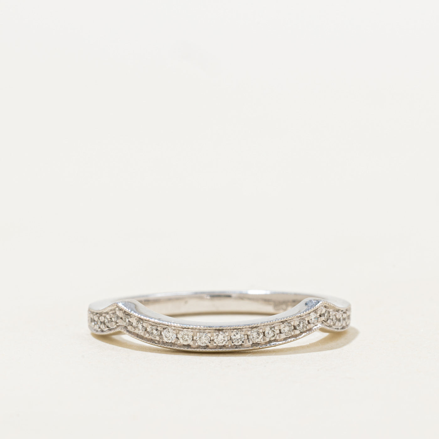 White Gold Diamond Contour Ring | 0.07ctw | SZ 6.5