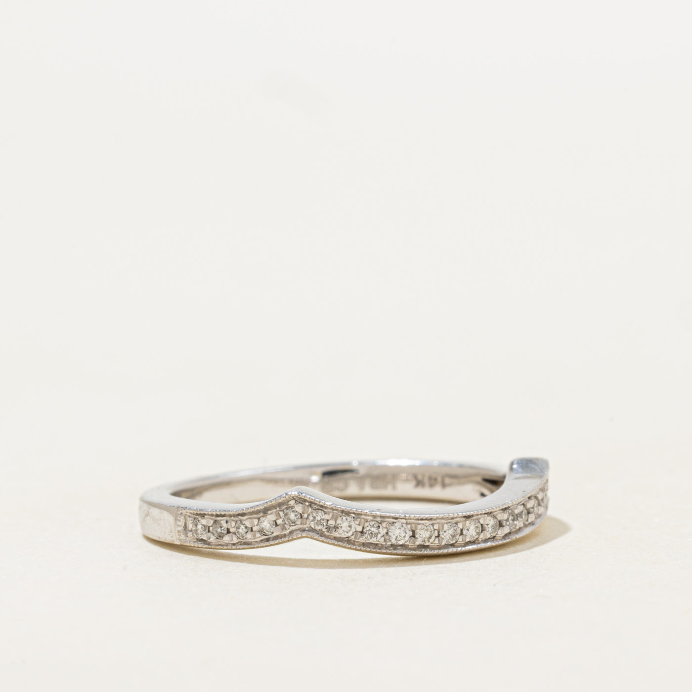 White Gold Diamond Contour Ring | 0.07ctw | SZ 6.5