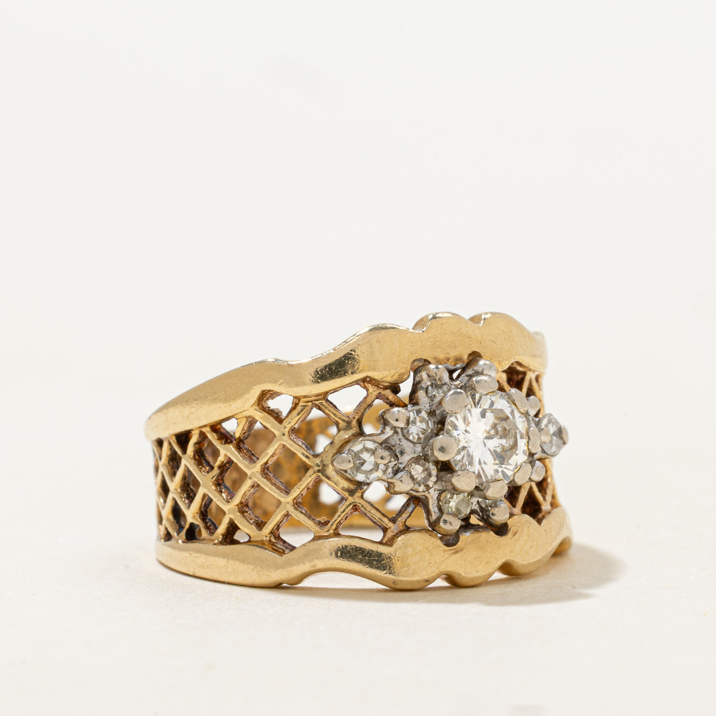 Diamond Petal Halo Openwork Ring | 0.53ct | SZ 6.5