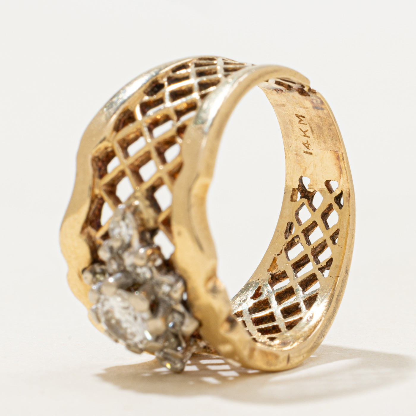 Diamond Petal Halo Openwork Ring | 0.53ct | SZ 6.5