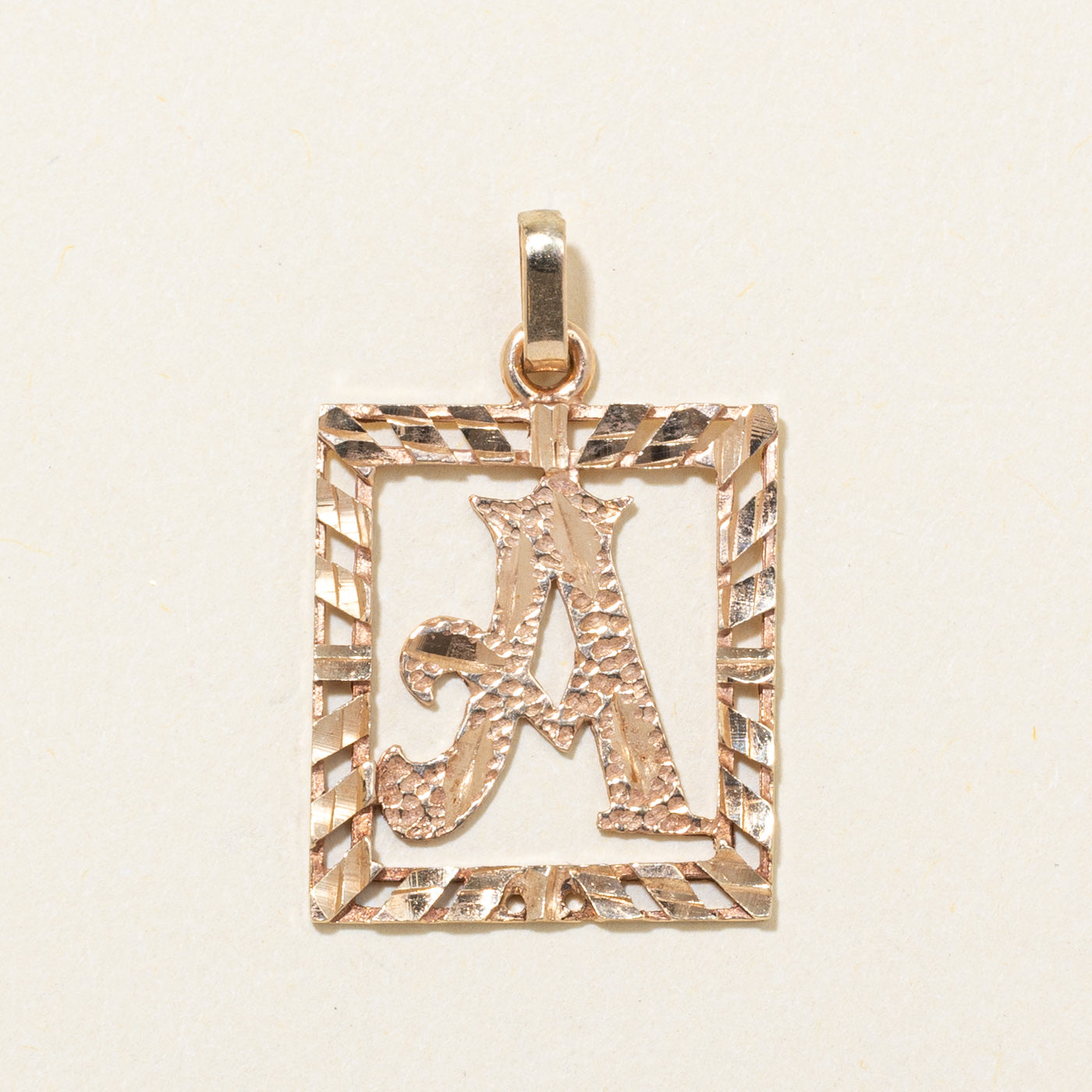 10k Yellow Gold "A" Initial Pendant