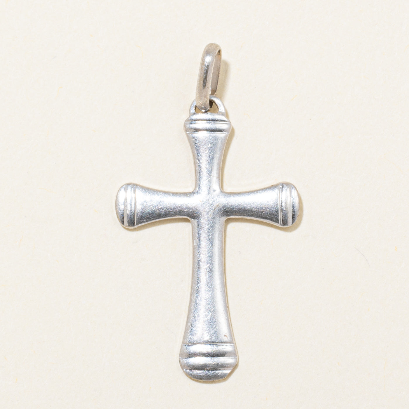 10k White Gold Cross Pendant