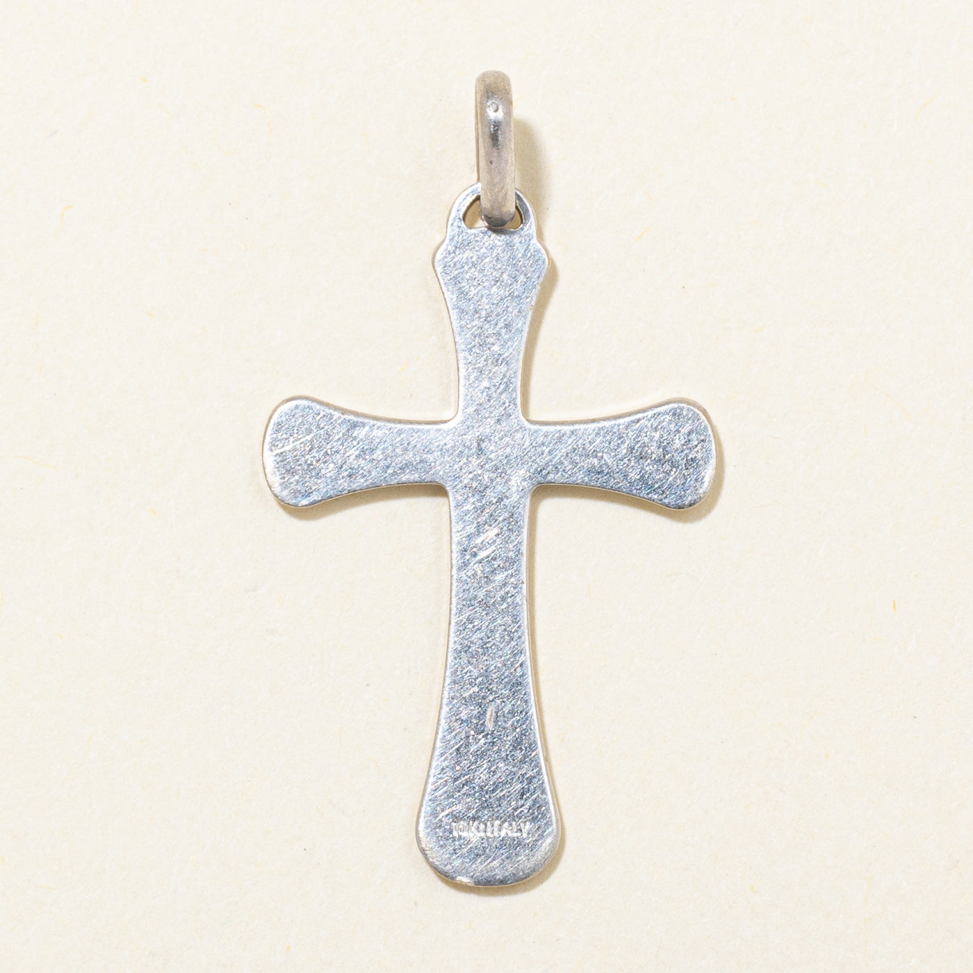 10k White Gold Cross Pendant