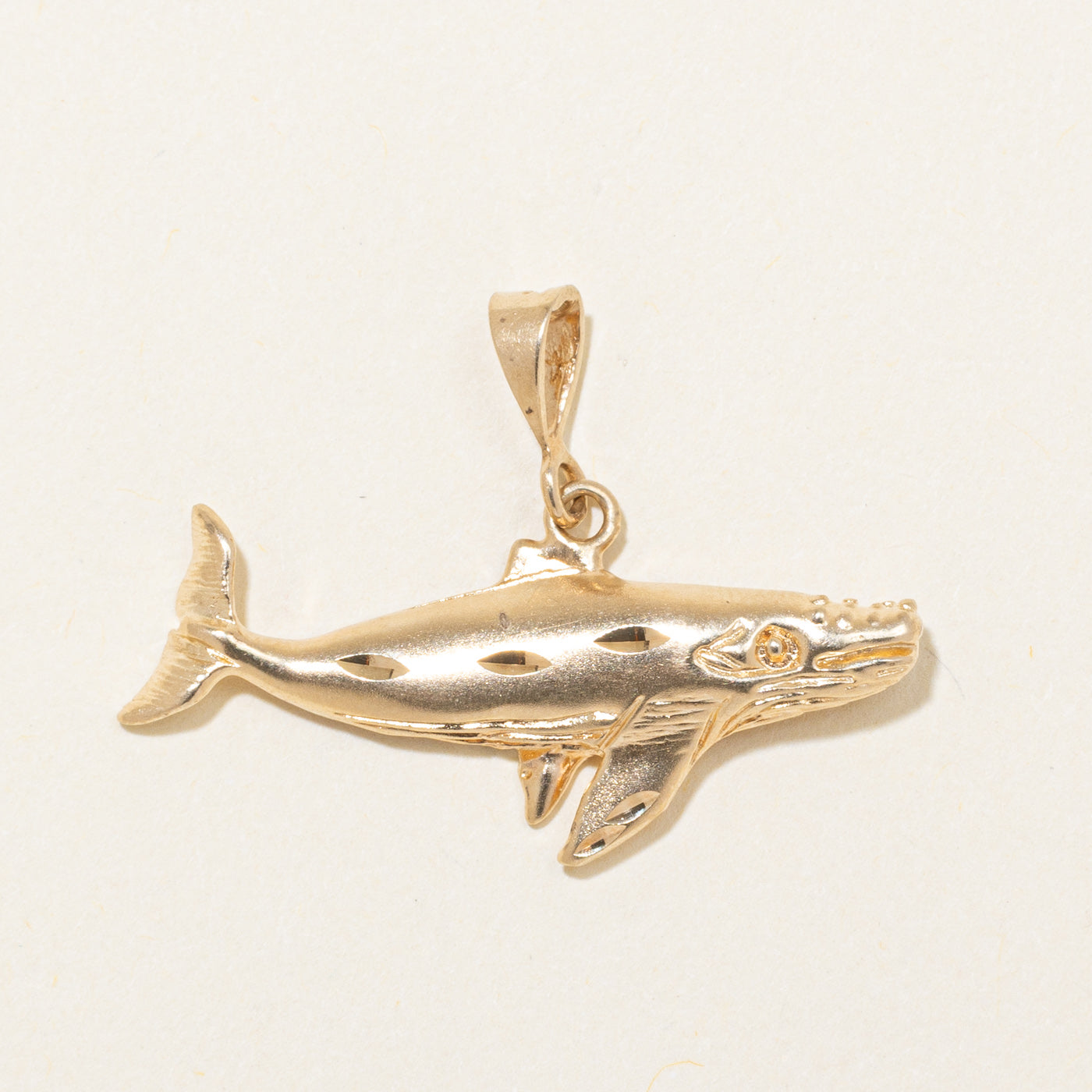 10k Yellow Gold Whale Pendant