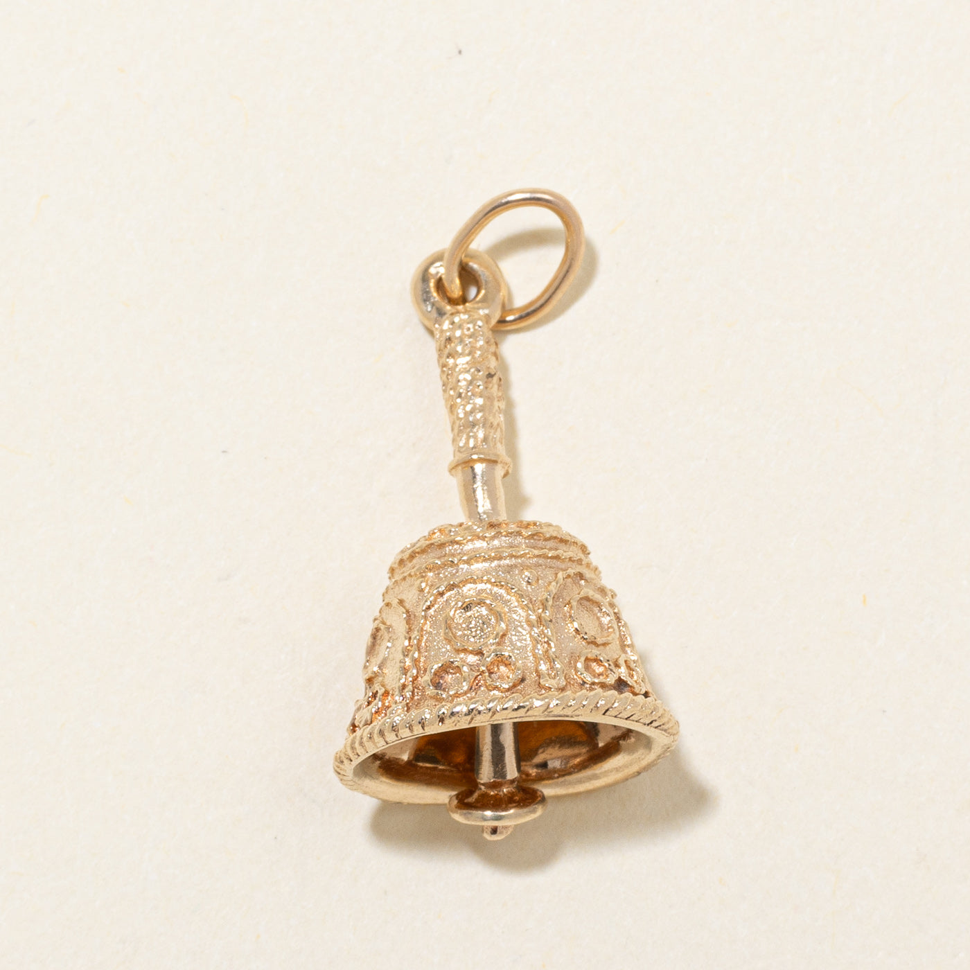 10k Yellow Gold Scrollwork Bell Pendant