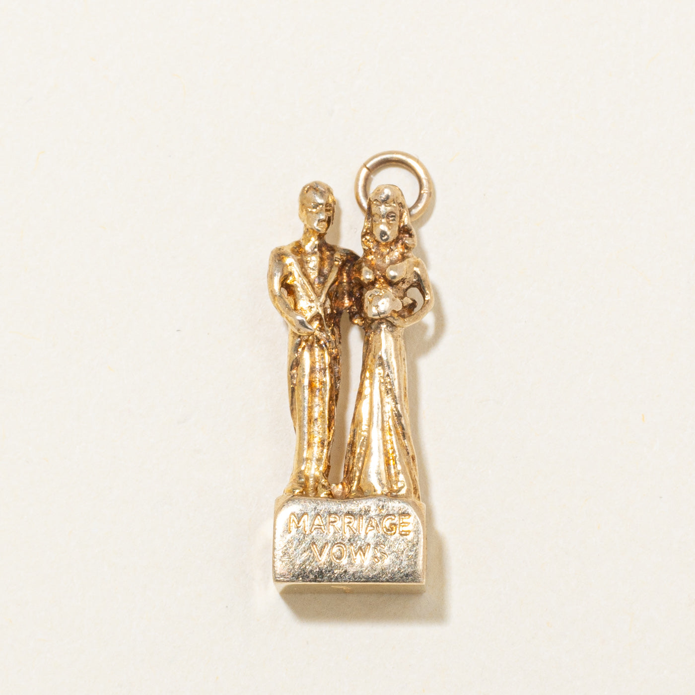 1972 London 9k Yellow Gold Marriage Vows Charm