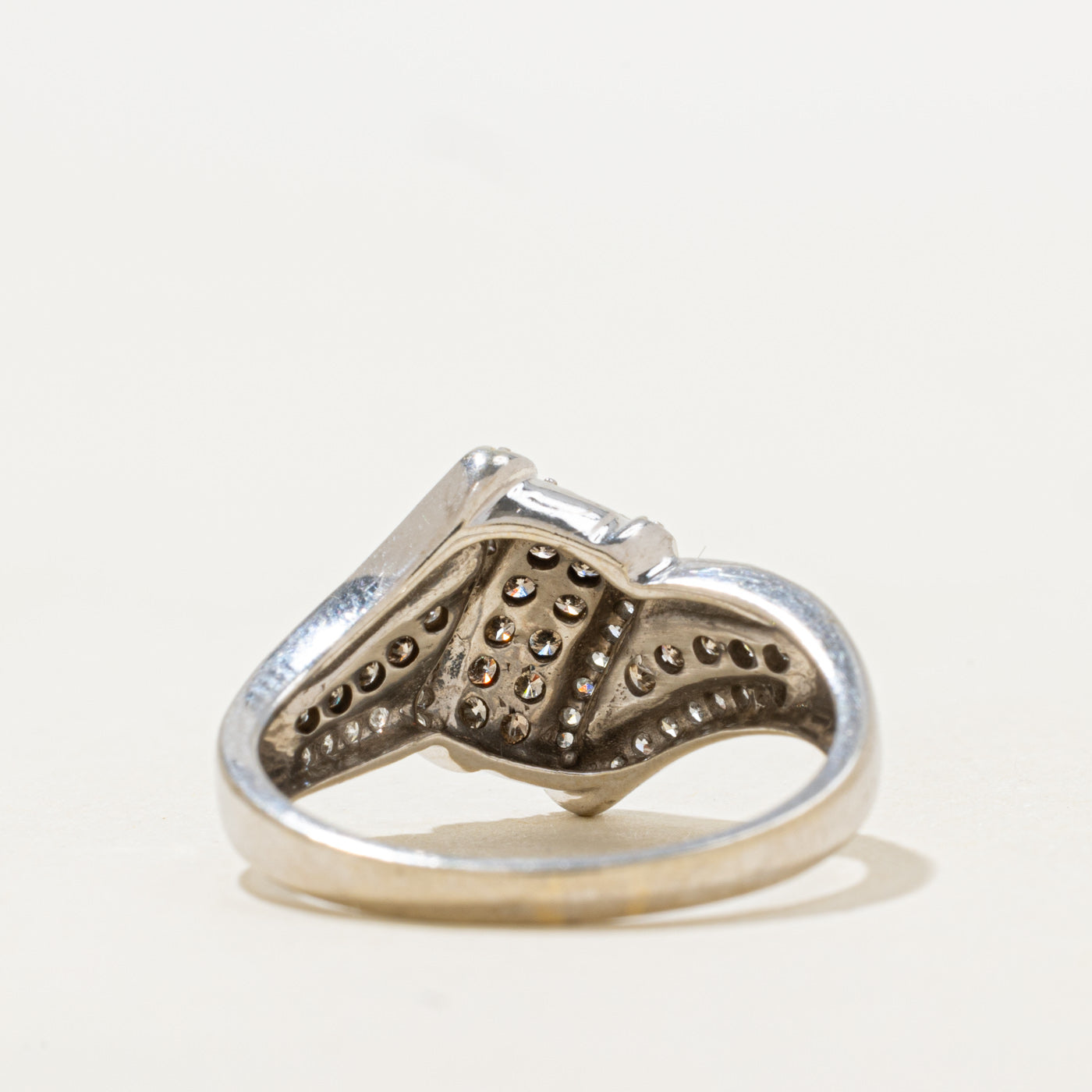 White Gold Brown & White Diamond Waterfall Ring | 0.66ctw | SZ 7.75