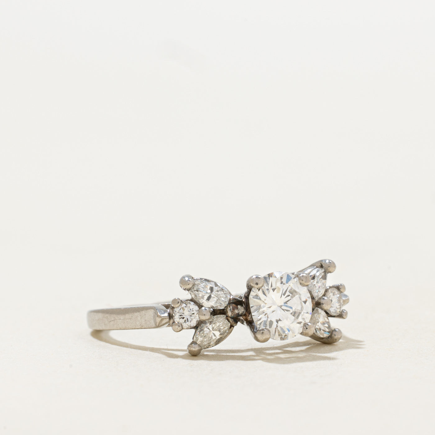 900 Platinum Basket Set Diamond Ring | 0.74ctw | SZ 5.5